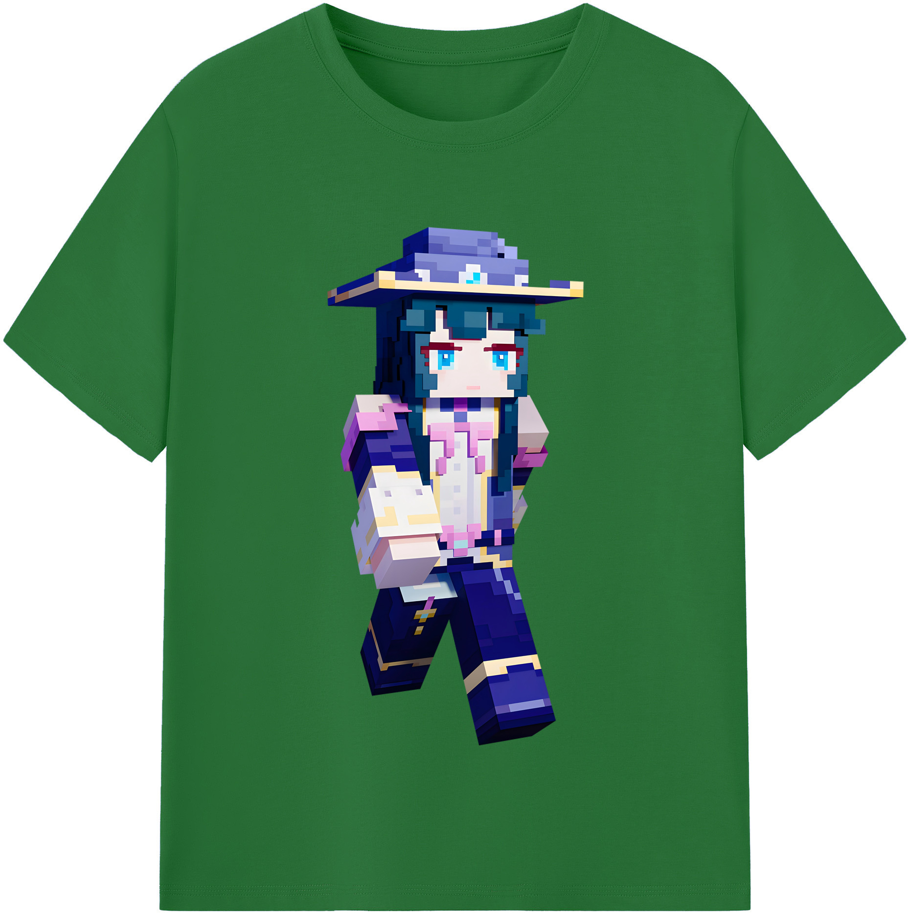 （画像用） マインクラフト ブロックの世界 Minecraft MC Block world 綿100％半袖Tシャツ（フロントプリント）