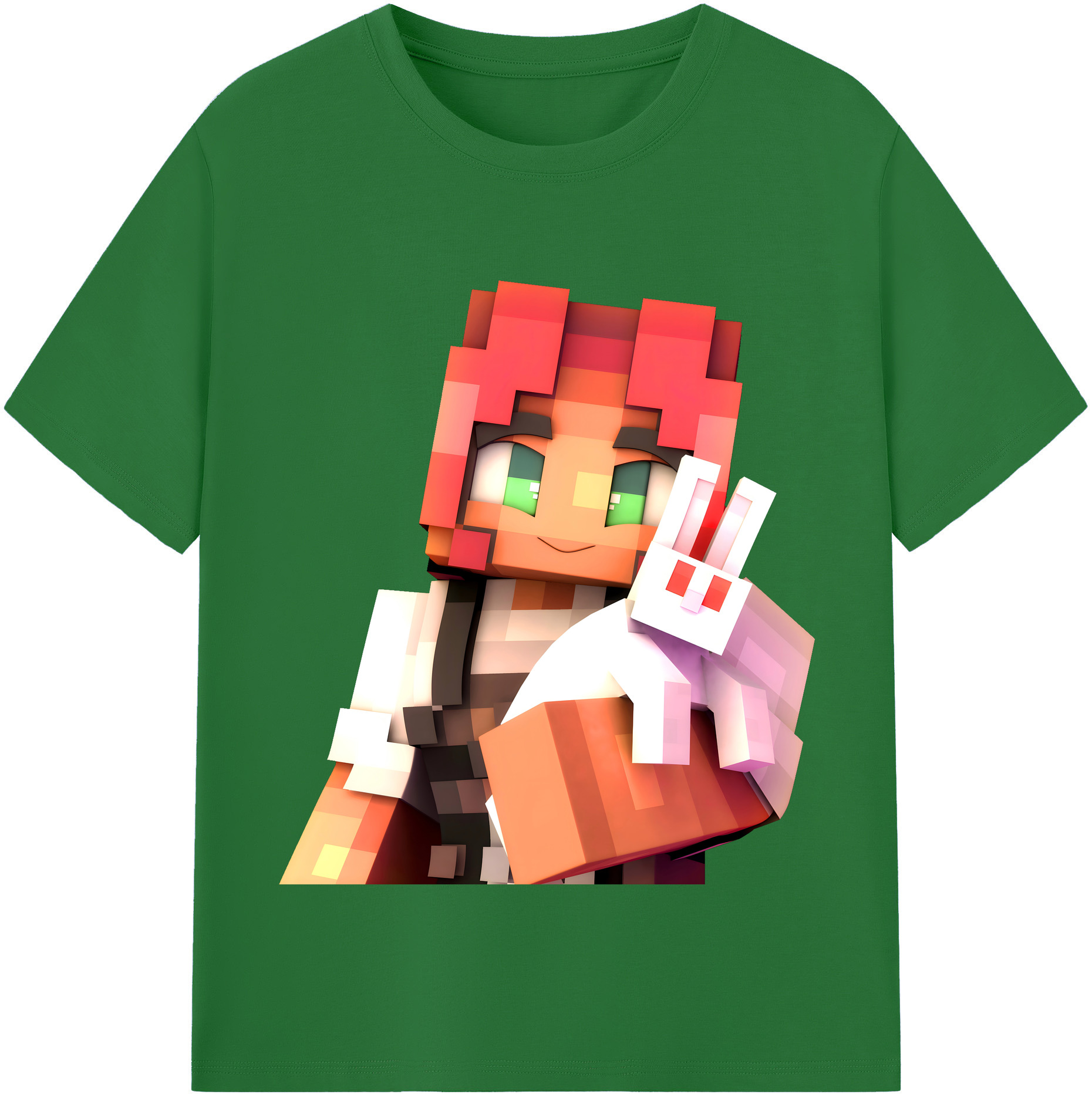 （画像用） マインクラフト ブロックの世界 Minecraft MC Block world 綿100％半袖Tシャツ（フロントプリント）