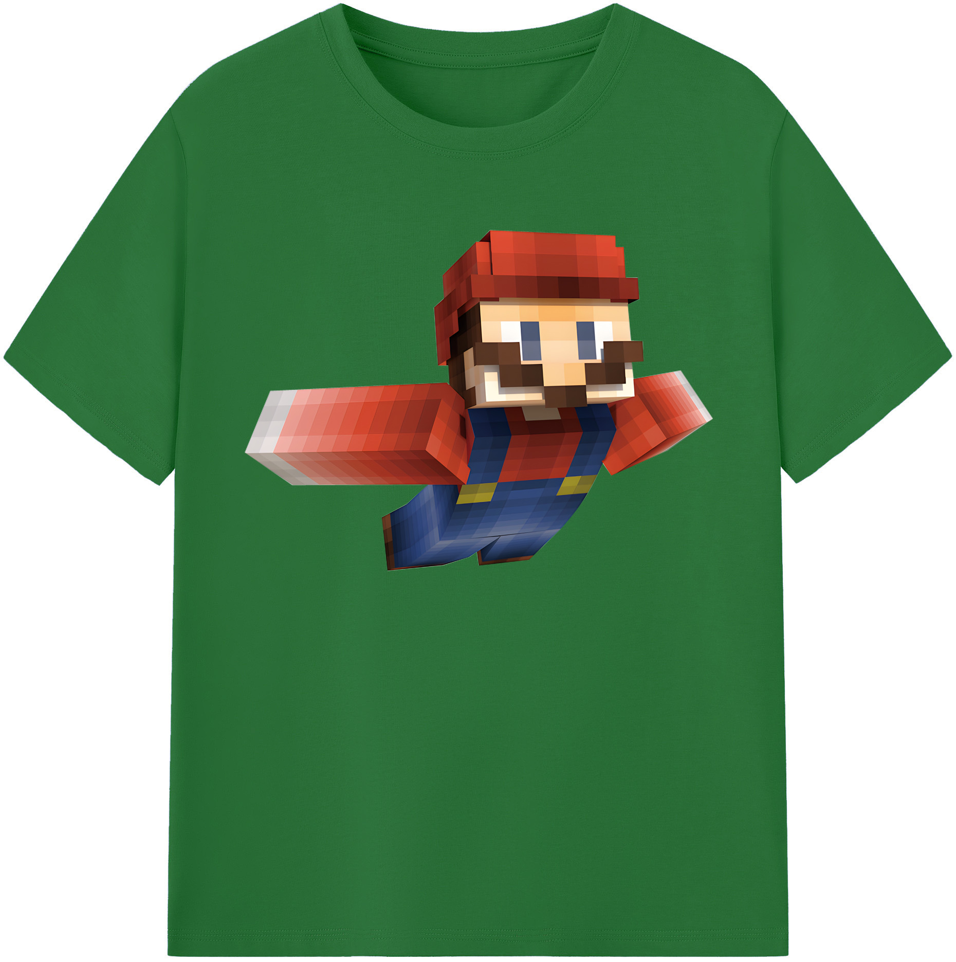 （画像用） マインクラフト ブロックの世界 Minecraft MC Block world 綿100％半袖Tシャツ（フロントプリント）