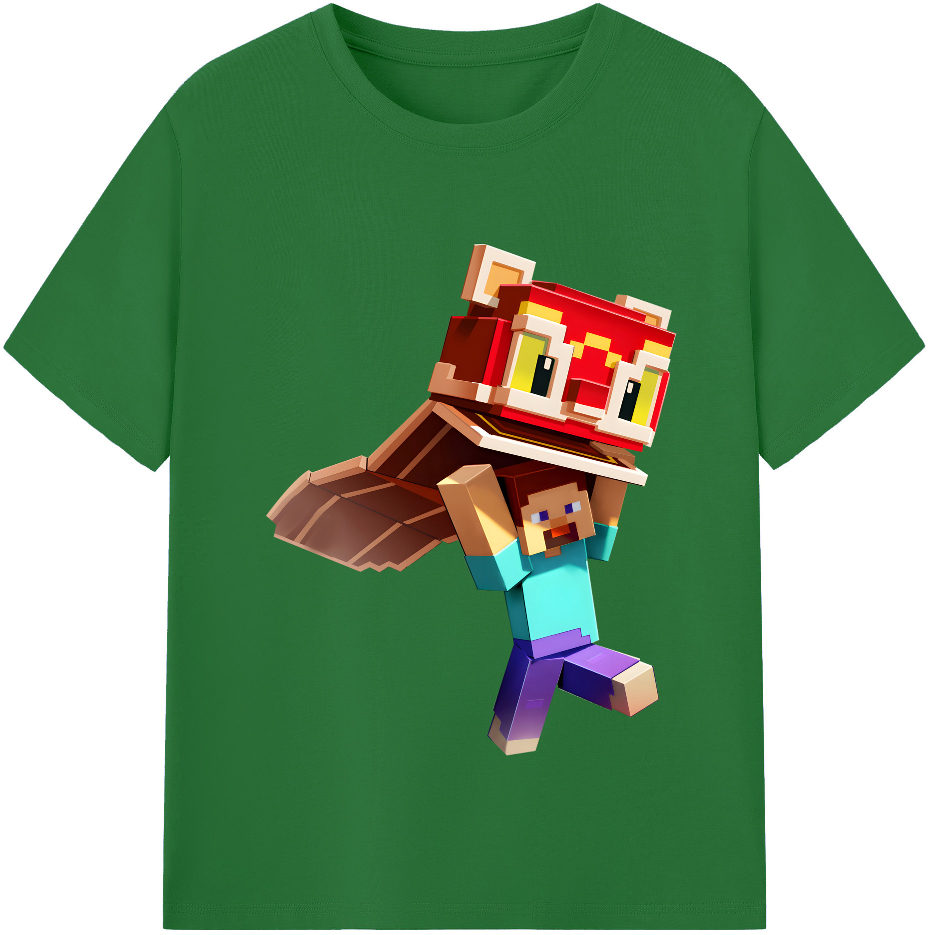 （画像用） マインクラフト ブロックの世界 Minecraft MC Block world 綿100％半袖Tシャツ（フロントプリント）