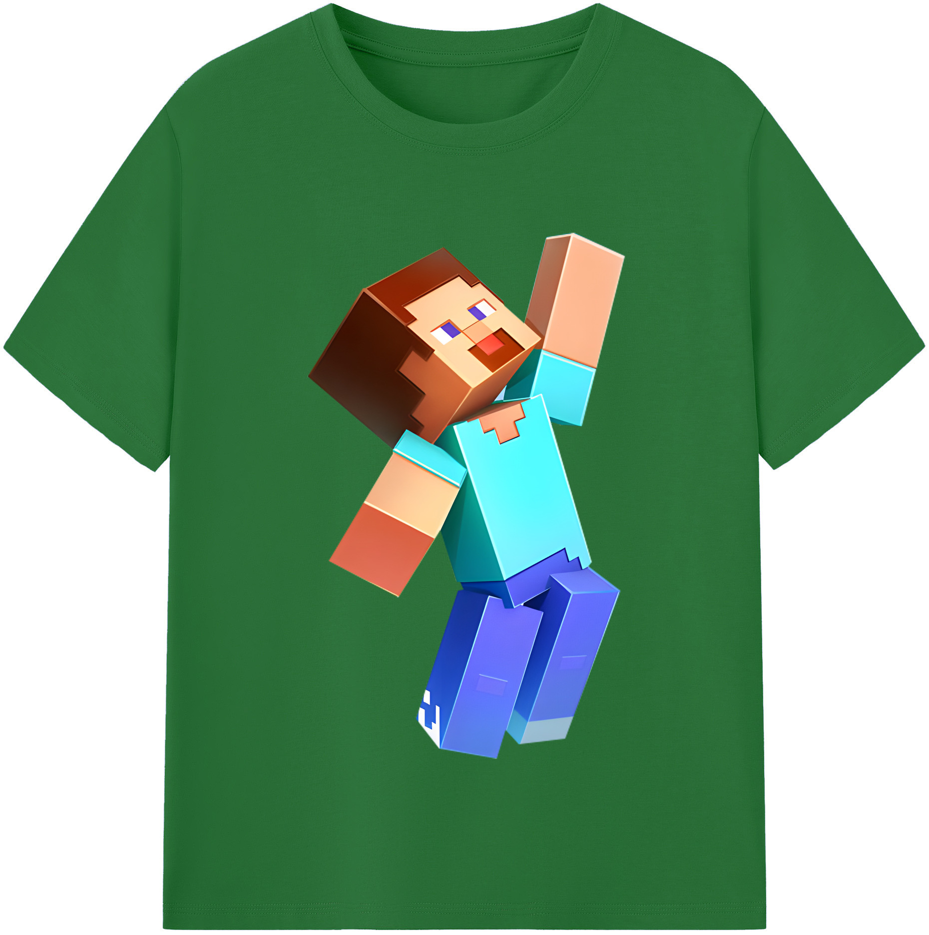 （画像用） マインクラフト ブロックの世界 Minecraft MC Block world 綿100％半袖Tシャツ（フロントプリント）
