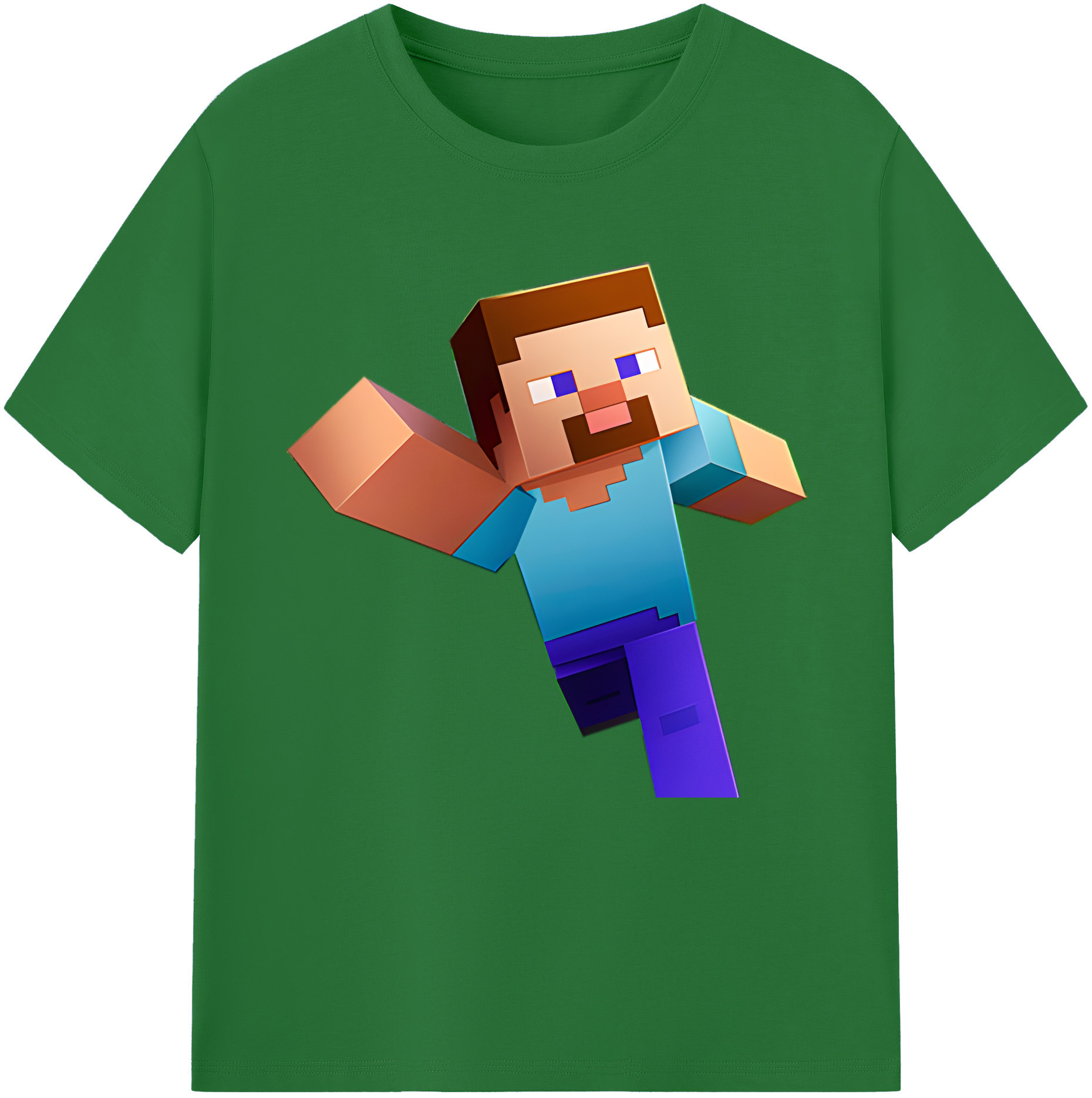 （画像用） マインクラフト ブロックの世界 Minecraft MC Block world 綿100％半袖Tシャツ（フロントプリント）
