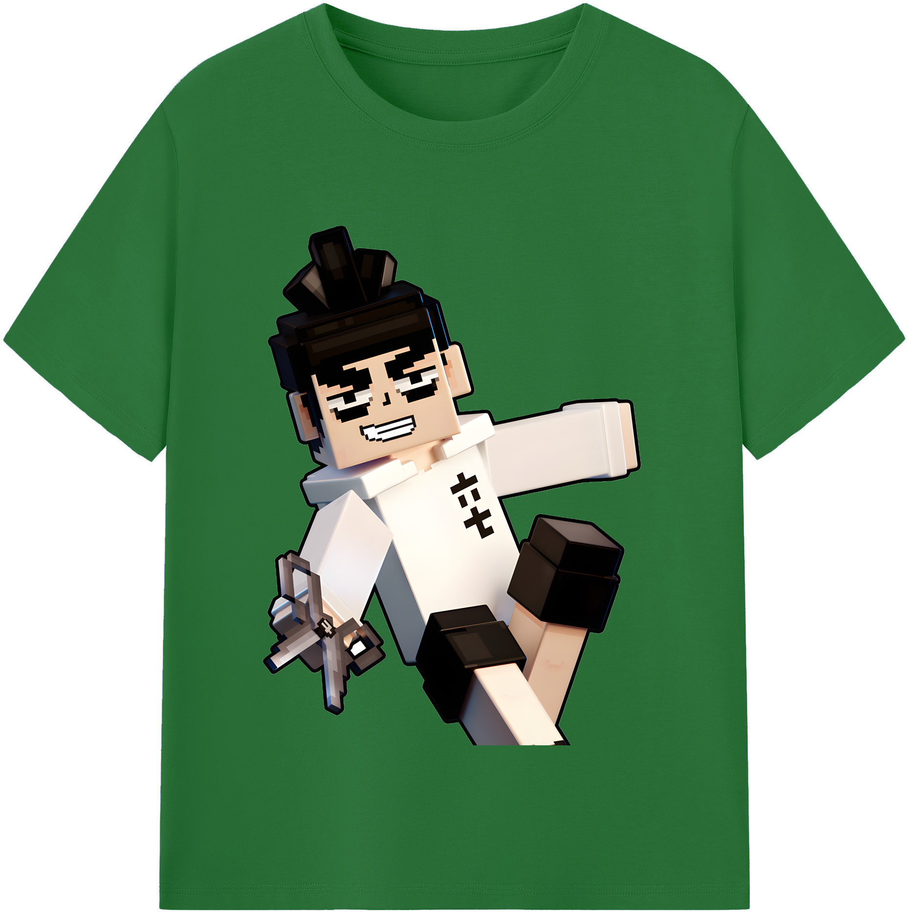 （画像用） マインクラフト ブロックの世界 Minecraft MC Block world 綿100％半袖Tシャツ（フロントプリント）