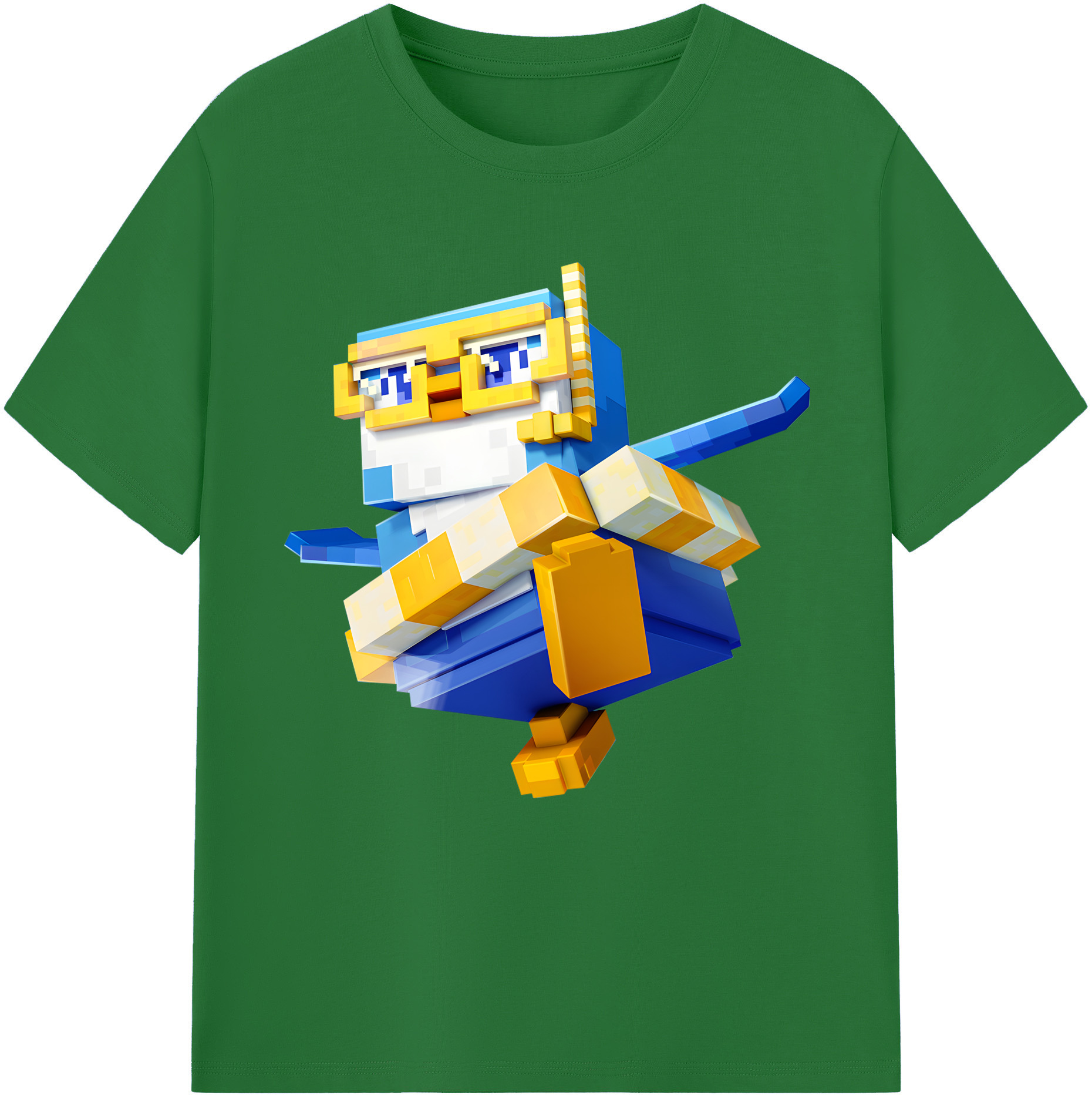 （画像用） マインクラフト ブロックの世界 Minecraft MC Block world 綿100％半袖Tシャツ（フロントプリント）
