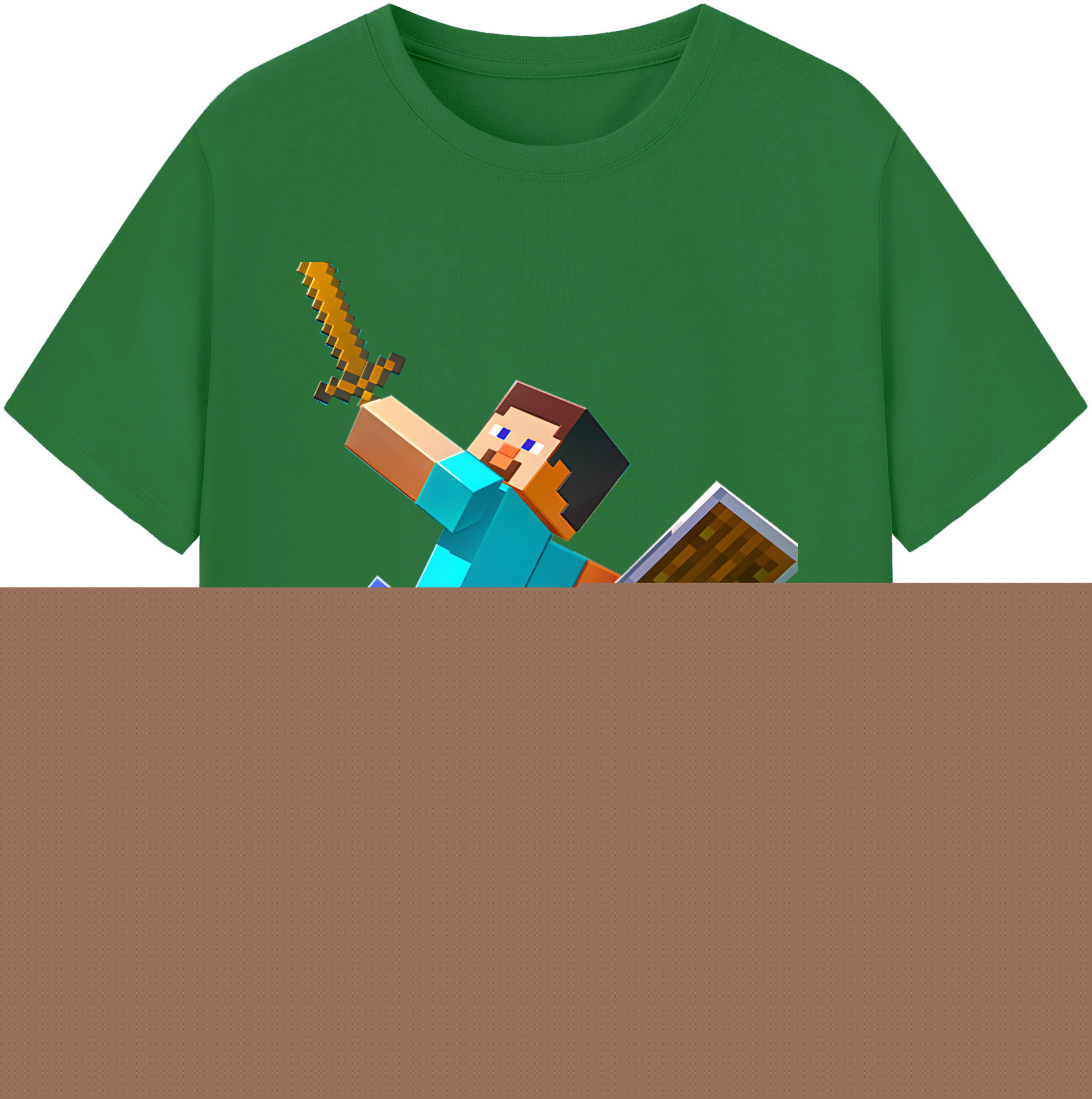 （画像用） マインクラフト ブロックの世界 Minecraft MC Block world 綿100％半袖Tシャツ（フロントプリント）