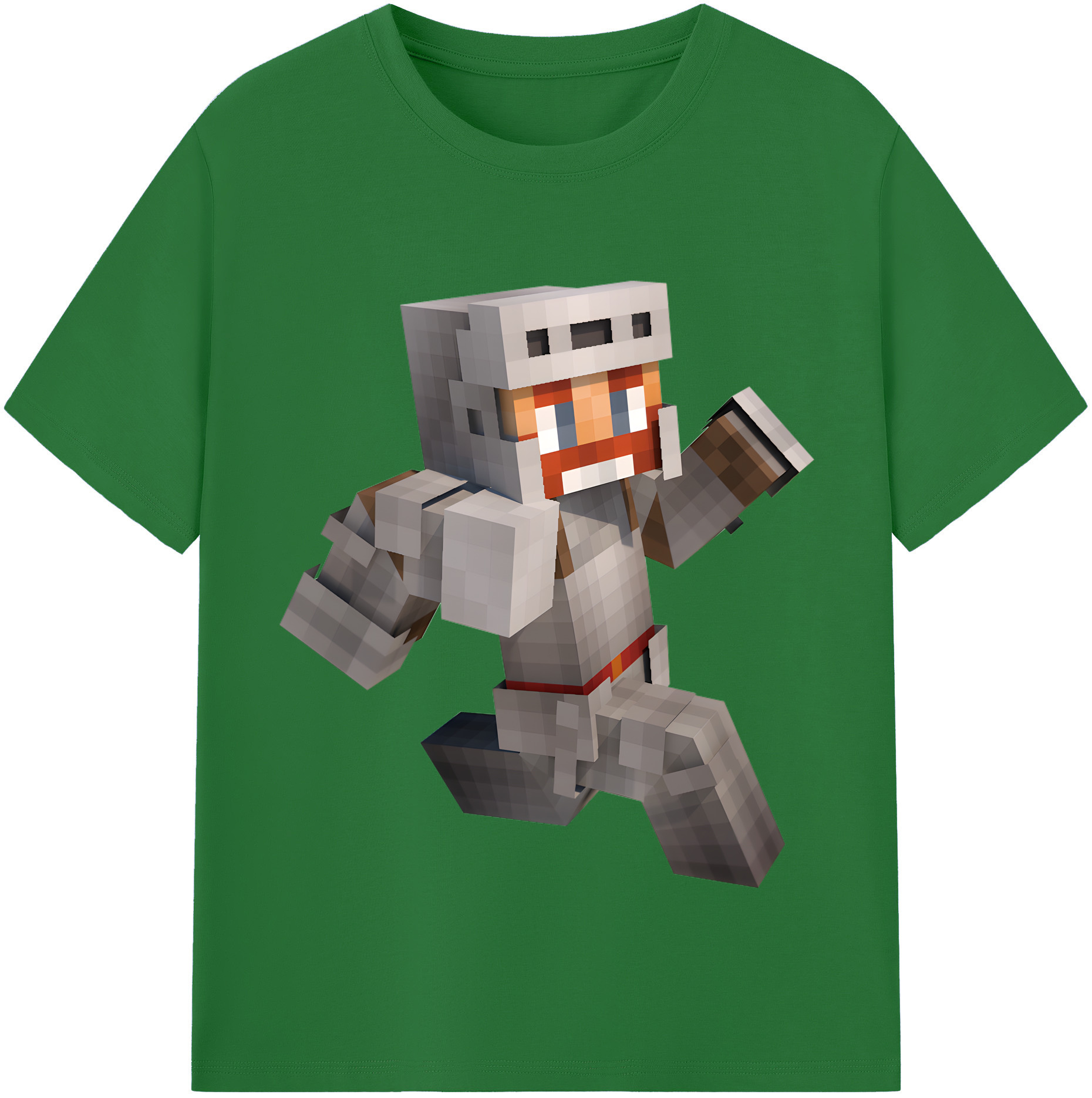 （画像用） マインクラフト ブロックの世界 Minecraft MC Block world 綿100％半袖Tシャツ（フロントプリント）