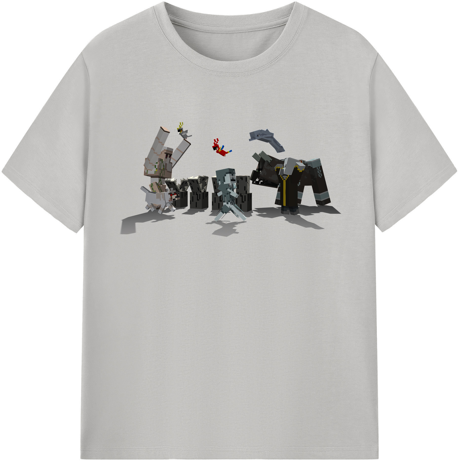 （画像用） マインクラフト ブロックの世界 Minecraft MC Block world 綿100％半袖Tシャツ（フロントプリント）
