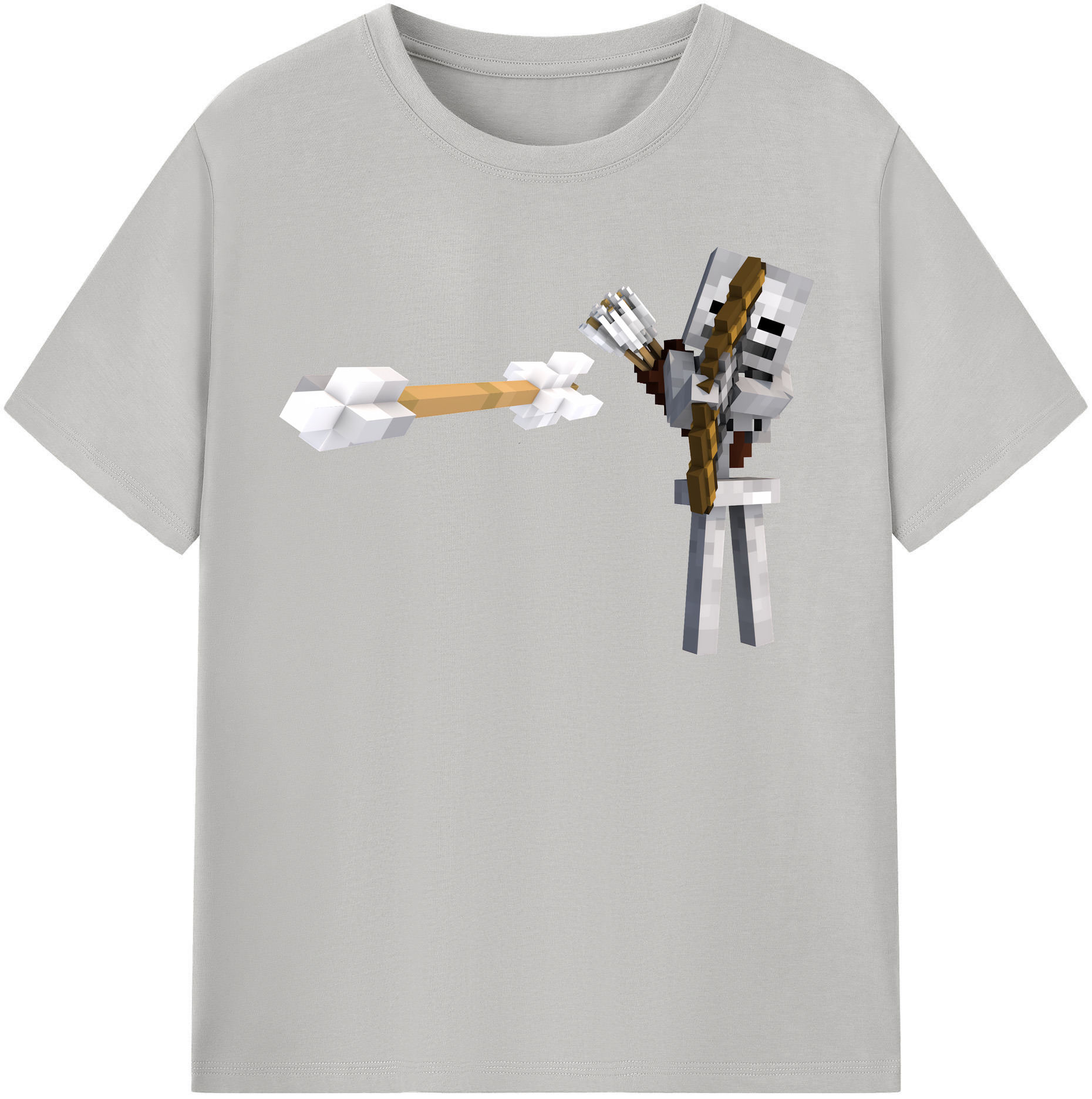 （画像用） マインクラフト ブロックの世界 Minecraft MC Block world 綿100％半袖Tシャツ（フロントプリント）