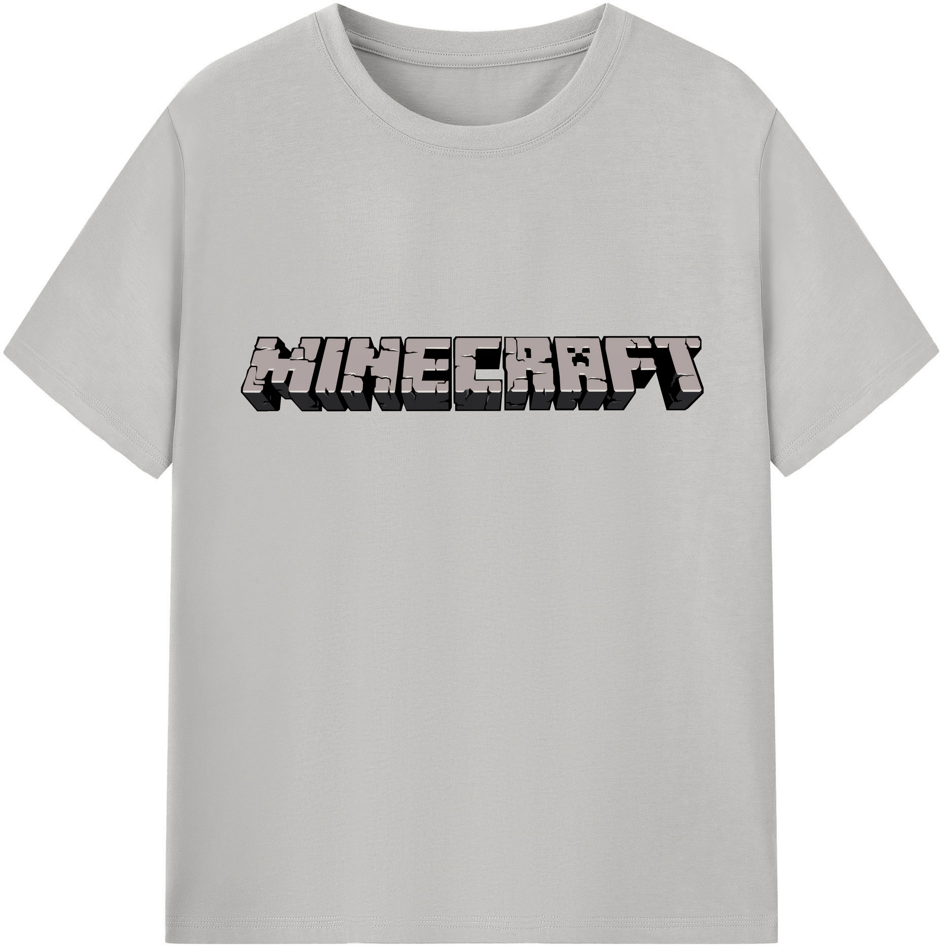 （画像用） マインクラフト ブロックの世界 Minecraft MC Block world 綿100％半袖Tシャツ（フロントプリント）