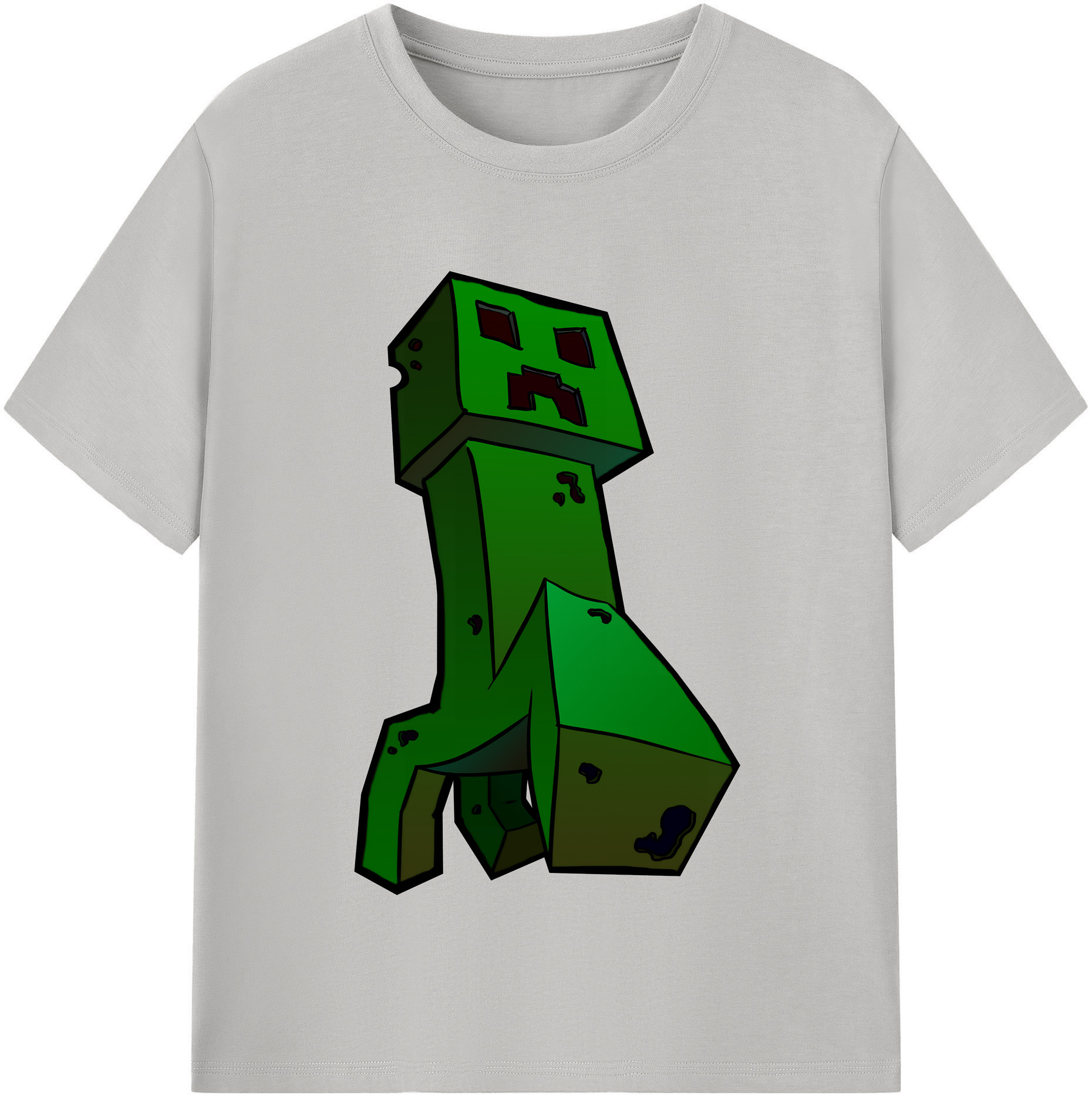 （画像用） マインクラフト ブロックの世界 Minecraft MC Block world 綿100％半袖Tシャツ（フロントプリント）