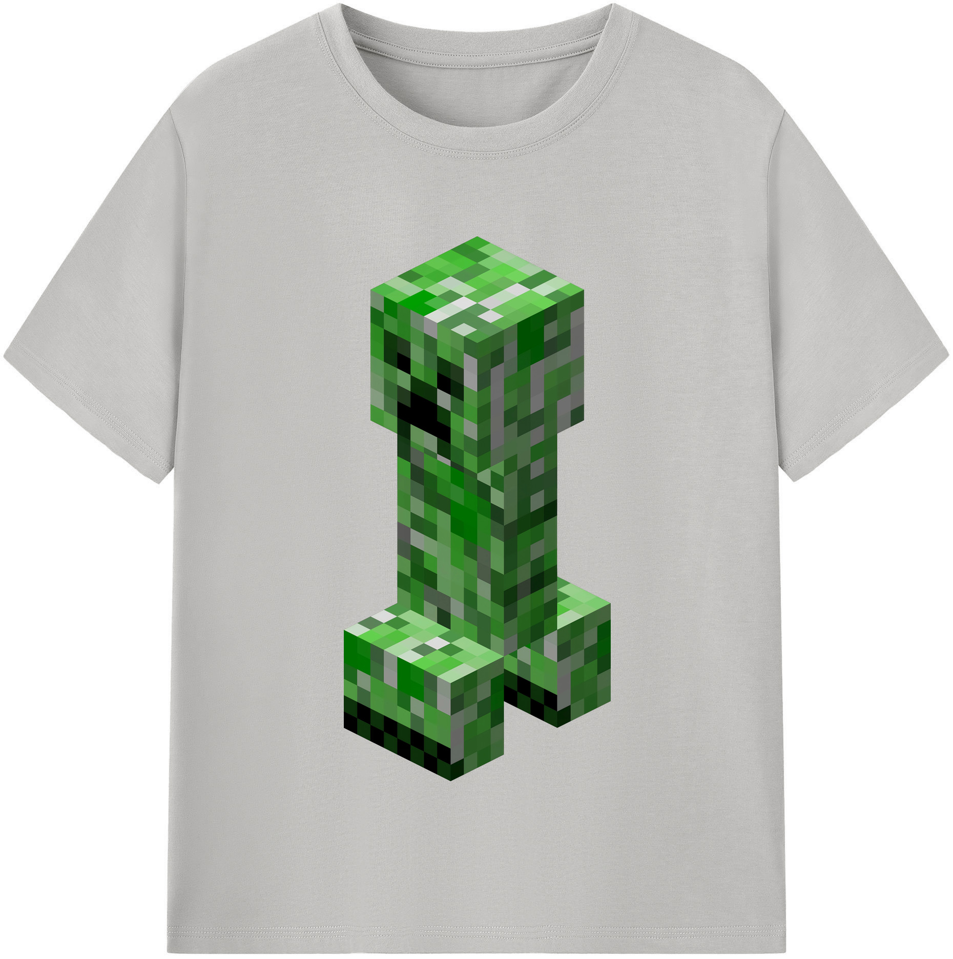 （画像用） マインクラフト ブロックの世界 Minecraft MC Block world 綿100％半袖Tシャツ（フロントプリント）