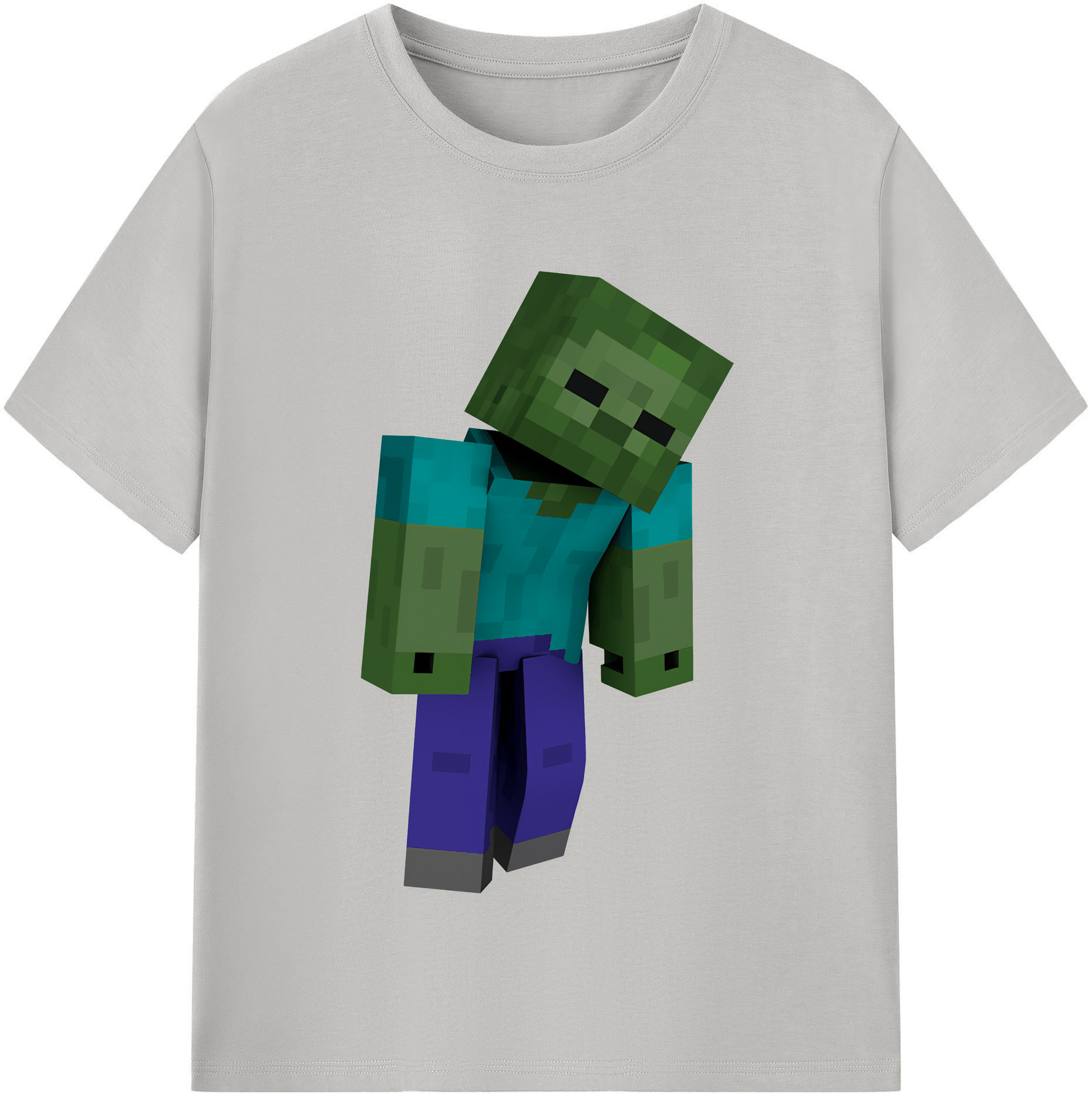 （画像用） マインクラフト ブロックの世界 Minecraft MC Block world 綿100％半袖Tシャツ（フロントプリント）