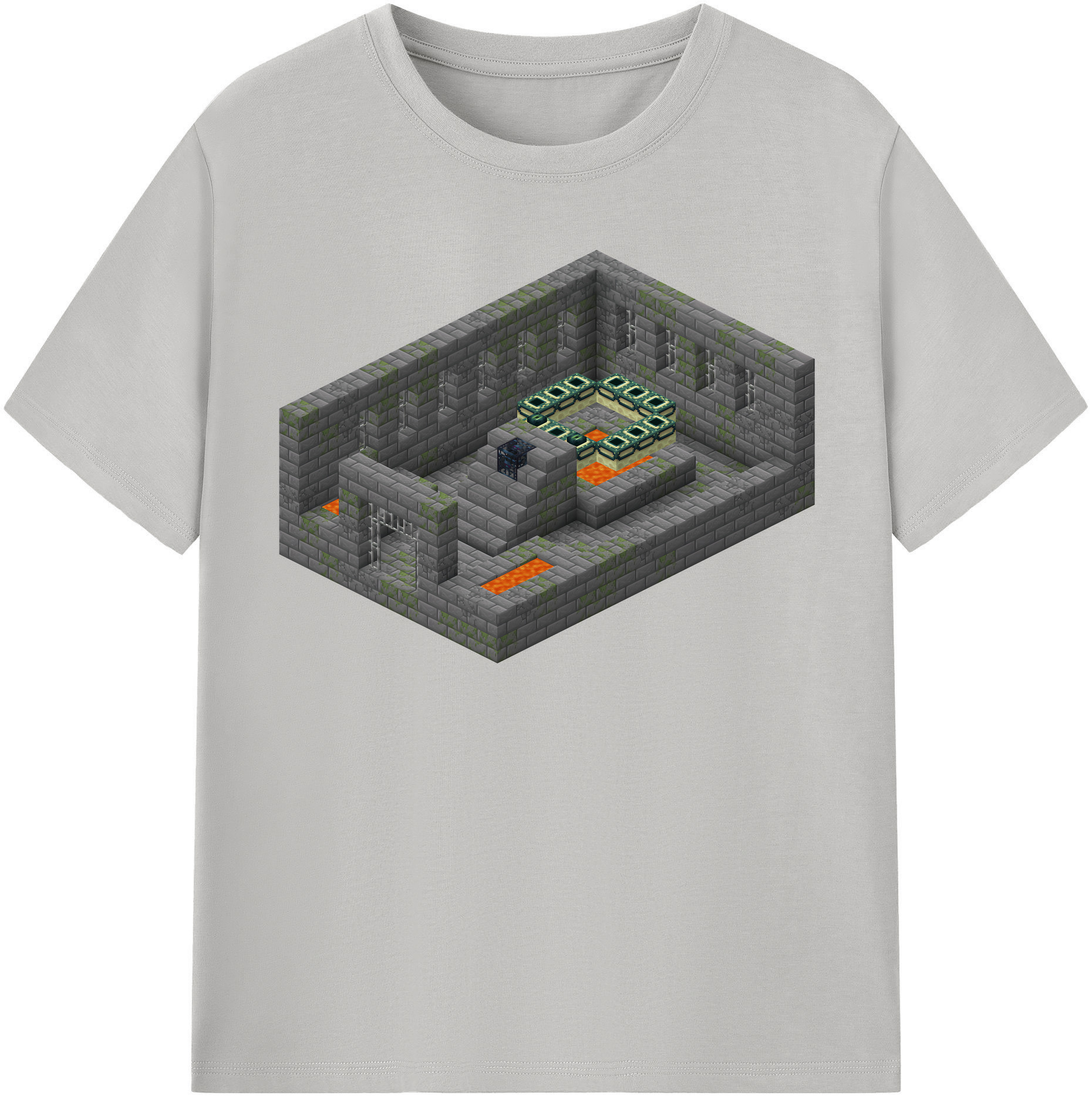 （画像用） マインクラフト ブロックの世界 Minecraft MC Block world 綿100％半袖Tシャツ（フロントプリント）