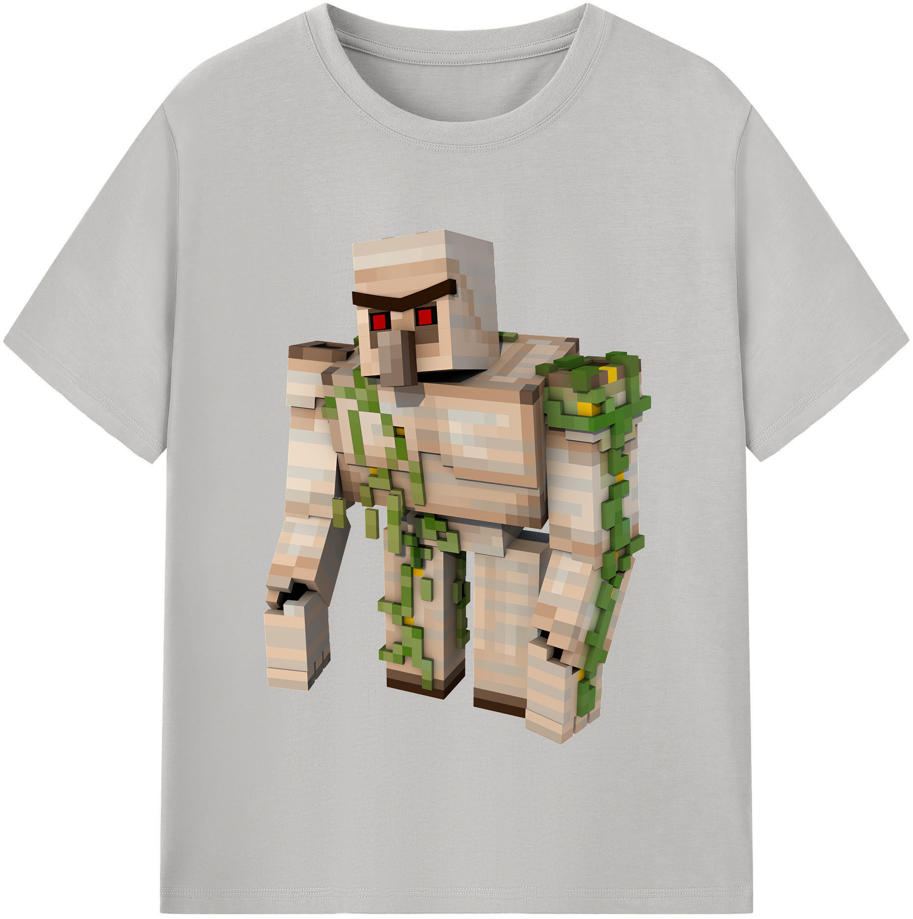 （画像用） マインクラフト ブロックの世界 Minecraft MC Block world 綿100％半袖Tシャツ（フロントプリント）