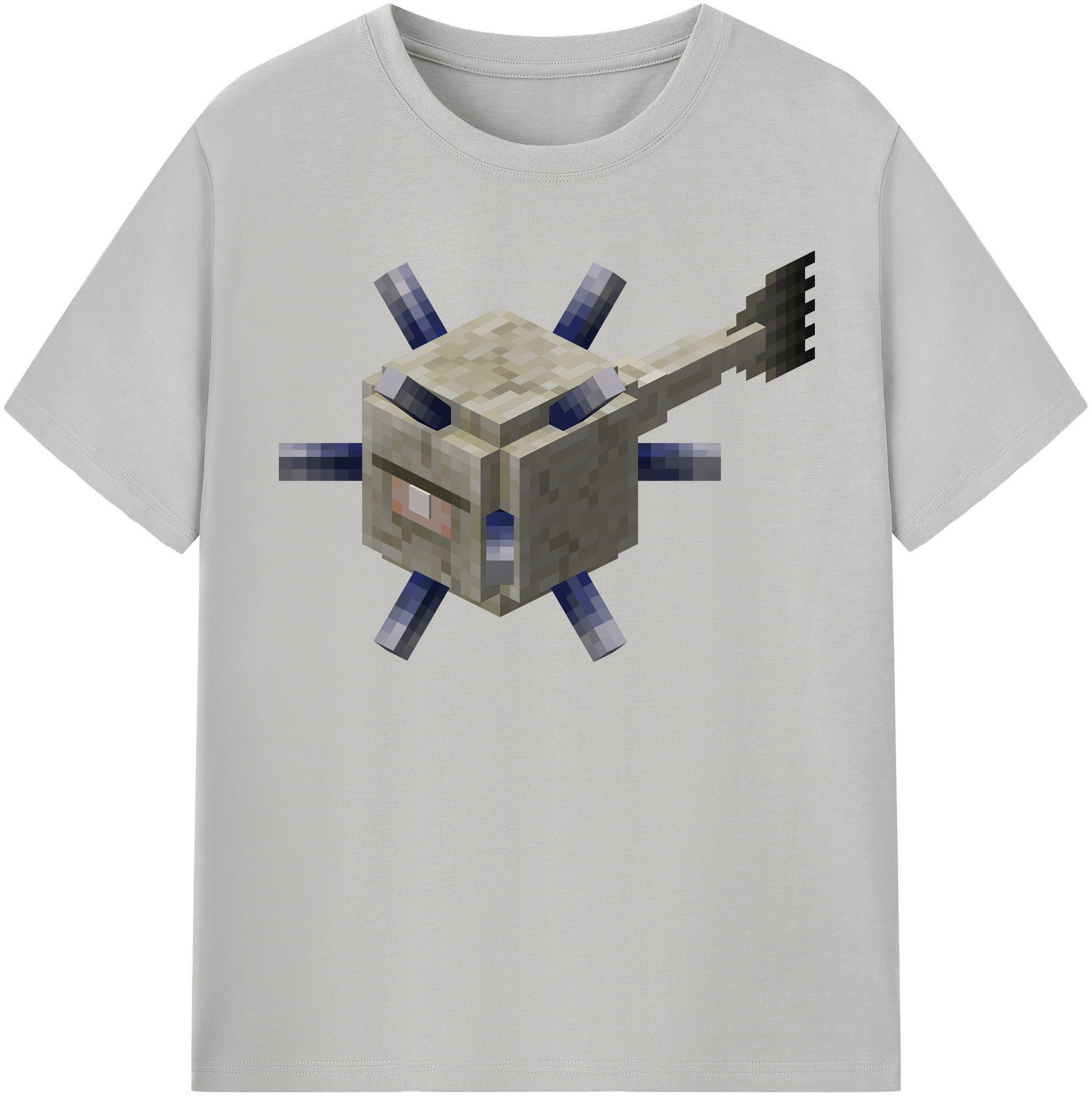 （画像用） マインクラフト ブロックの世界 Minecraft MC Block world 綿100％半袖Tシャツ（フロントプリント）