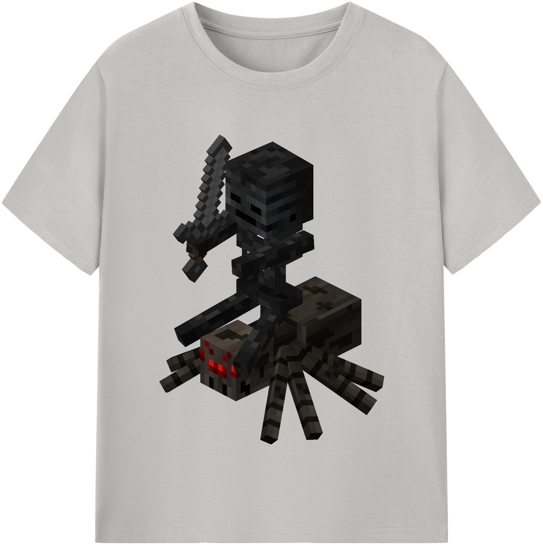 （画像用） マインクラフト ブロックの世界 Minecraft MC Block world 綿100％半袖Tシャツ（フロントプリント）