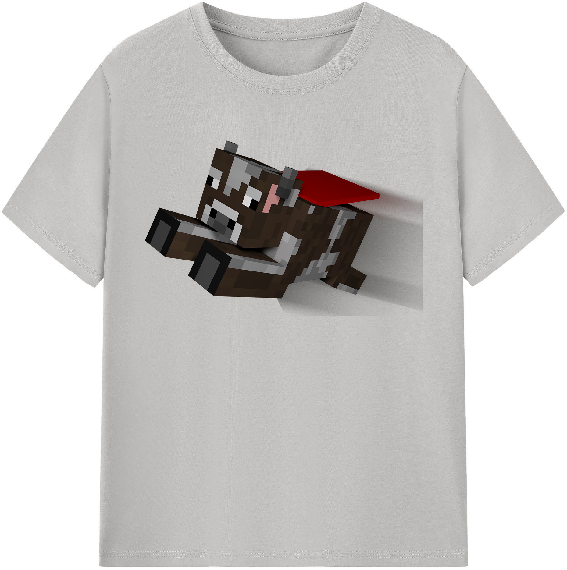 （画像用） マインクラフト ブロックの世界 Minecraft MC Block world 綿100％半袖Tシャツ（フロントプリント）