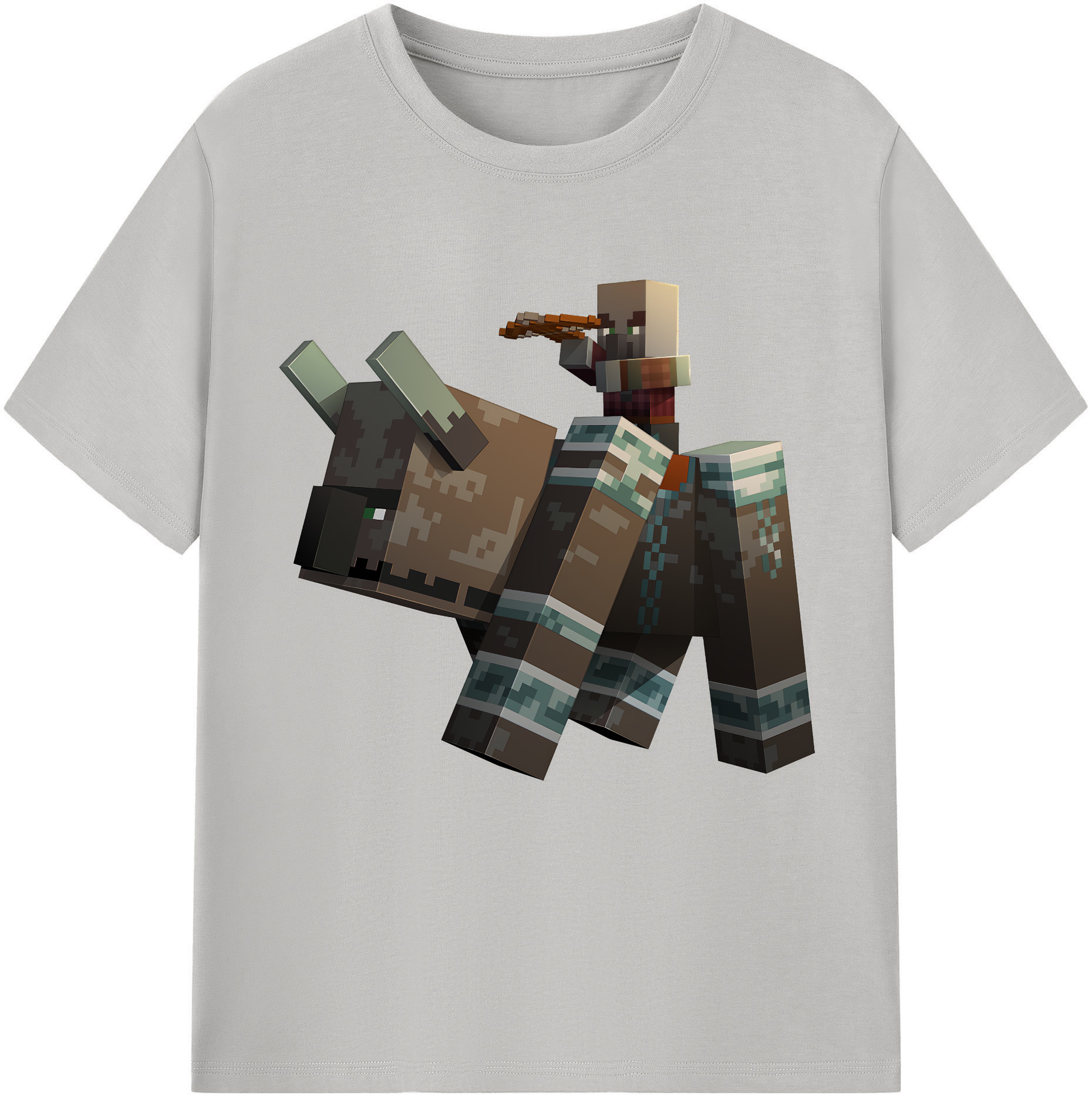 （画像用） マインクラフト ブロックの世界 Minecraft MC Block world 綿100％半袖Tシャツ（フロントプリント）