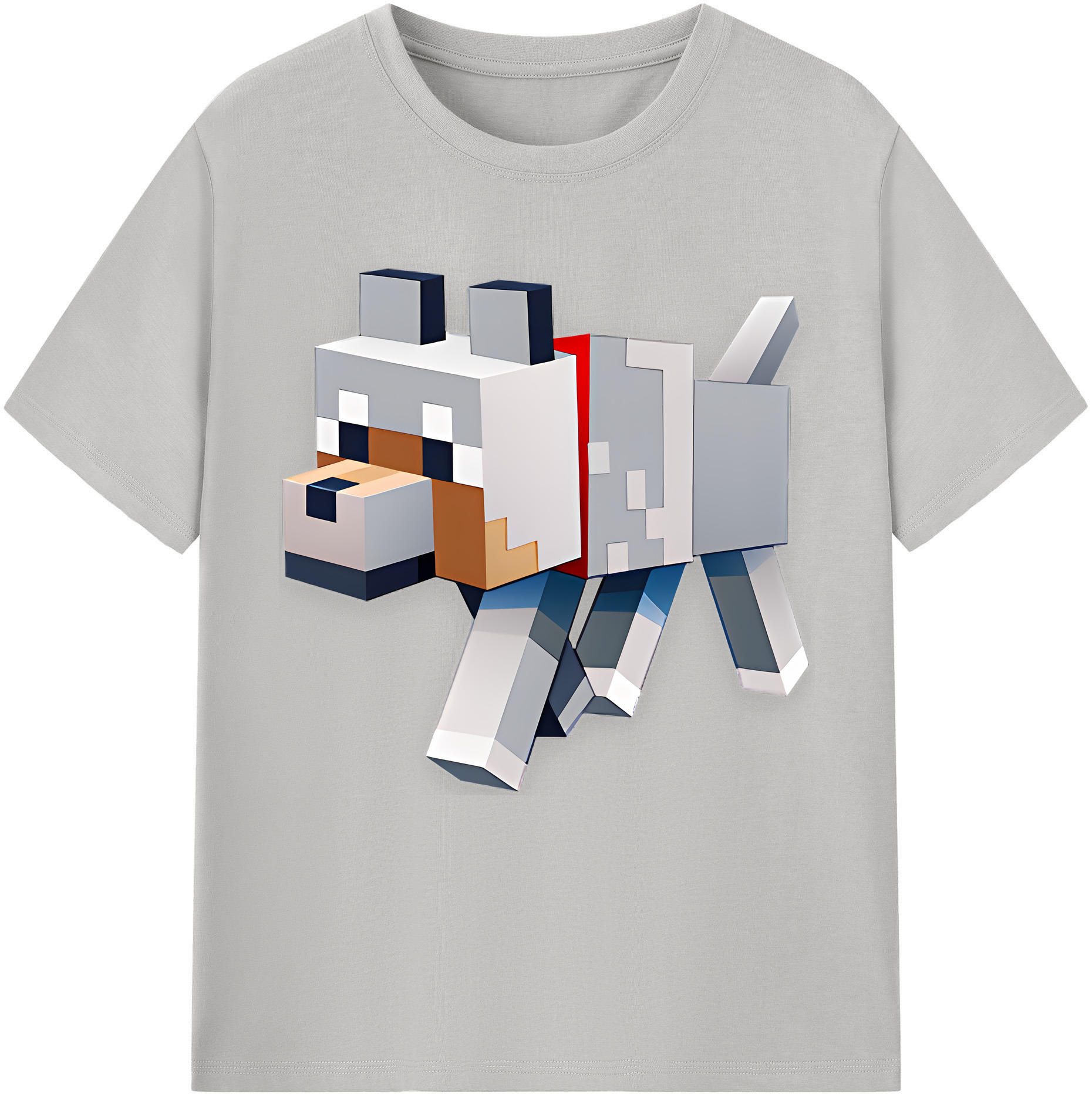 （画像用） マインクラフト ブロックの世界 Minecraft MC Block world 綿100％半袖Tシャツ（フロントプリント）