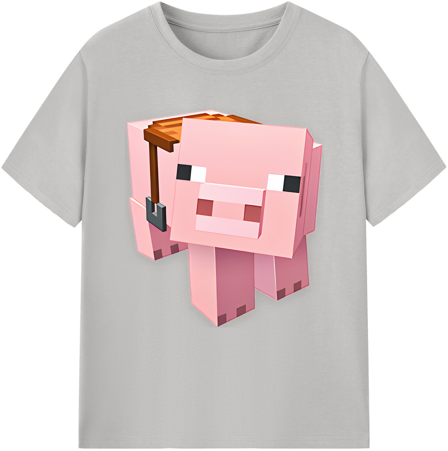 （画像用） マインクラフト ブロックの世界 Minecraft MC Block world 綿100％半袖Tシャツ（フロントプリント）