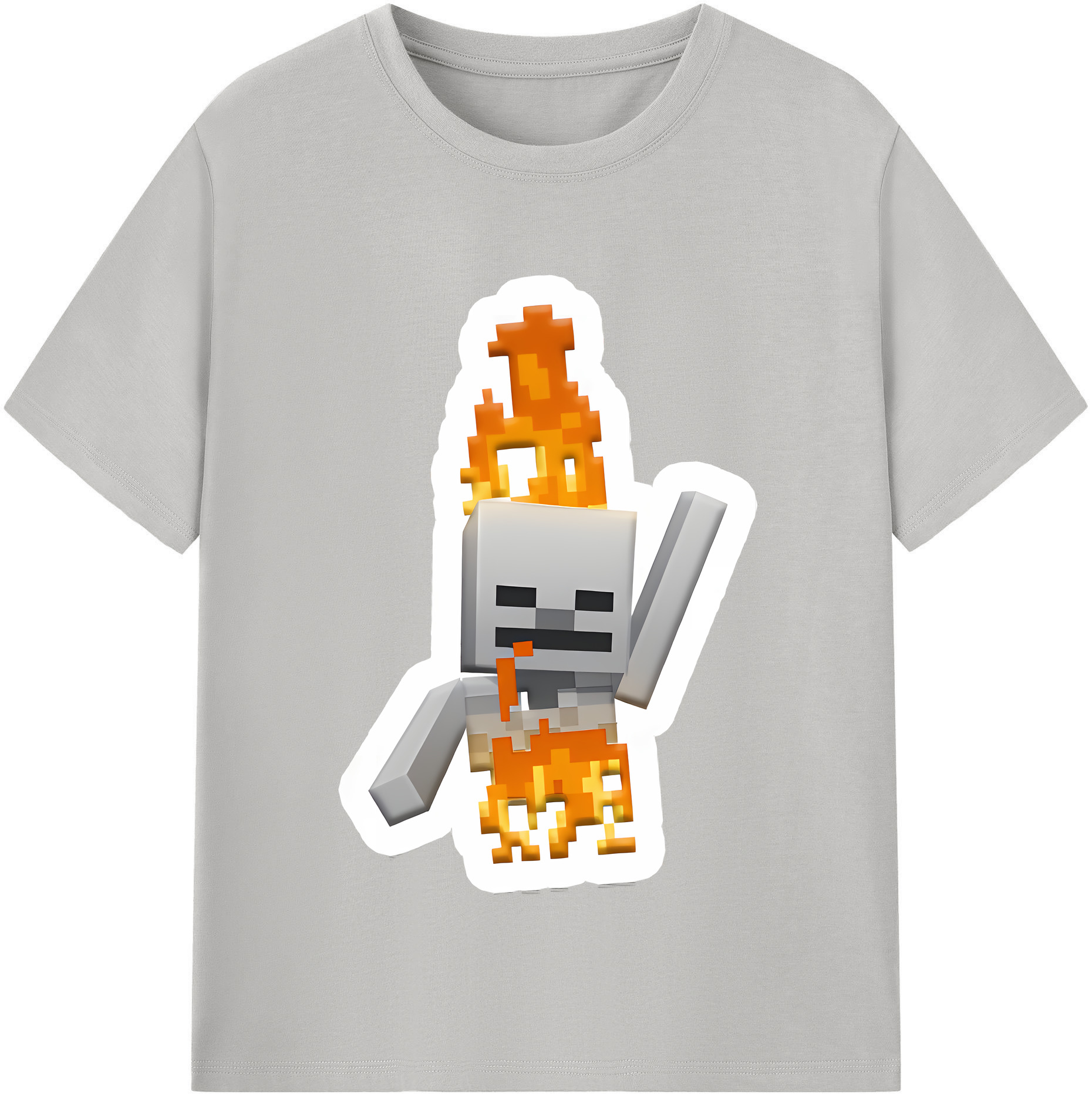 （画像用） マインクラフト ブロックの世界 Minecraft MC Block world 綿100％半袖Tシャツ（フロントプリント）
