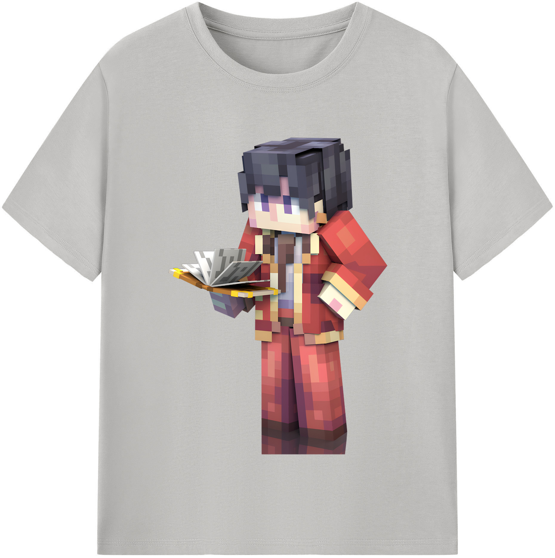 （画像用） マインクラフト ブロックの世界 Minecraft MC Block world 綿100％半袖Tシャツ（フロントプリント）