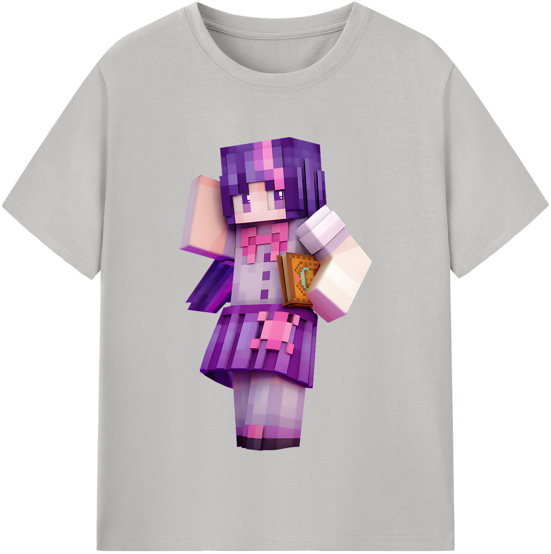 （画像用） マインクラフト ブロックの世界 Minecraft MC Block world 綿100％半袖Tシャツ（フロントプリント）