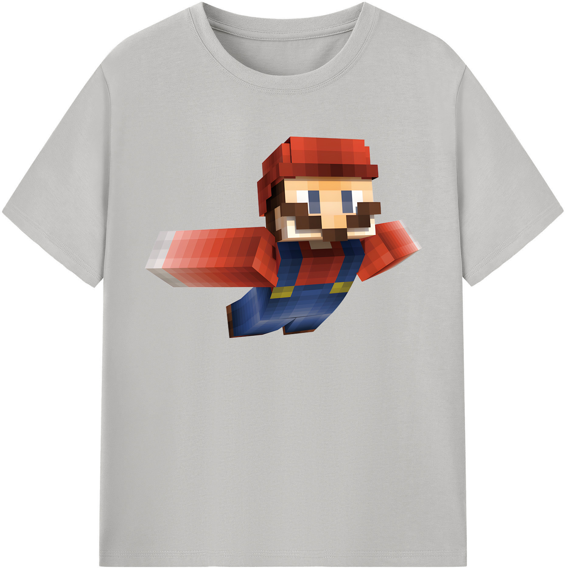 （画像用） マインクラフト ブロックの世界 Minecraft MC Block world 綿100％半袖Tシャツ（フロントプリント）