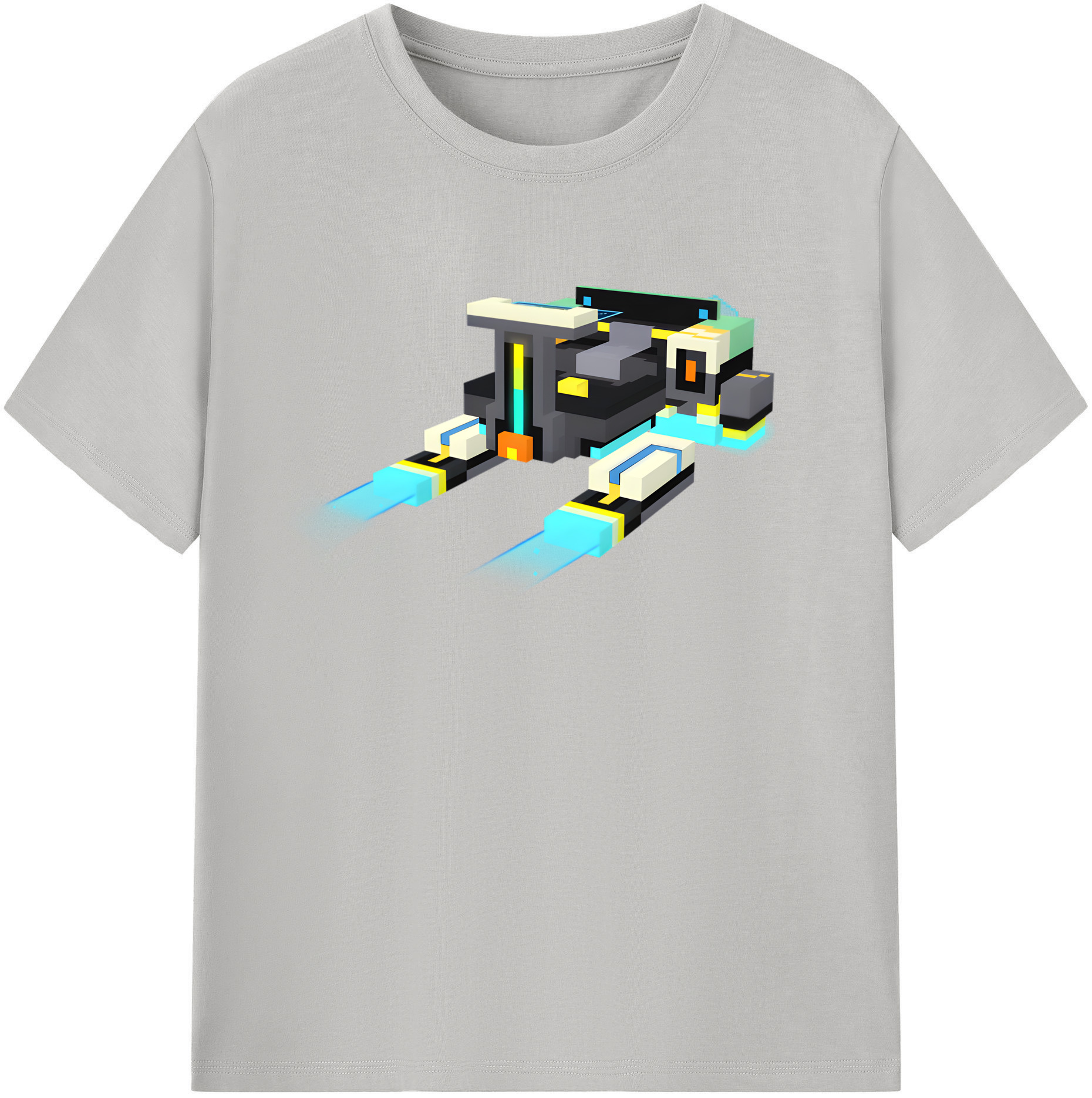 （画像用） マインクラフト ブロックの世界 Minecraft MC Block world 綿100％半袖Tシャツ（フロントプリント）