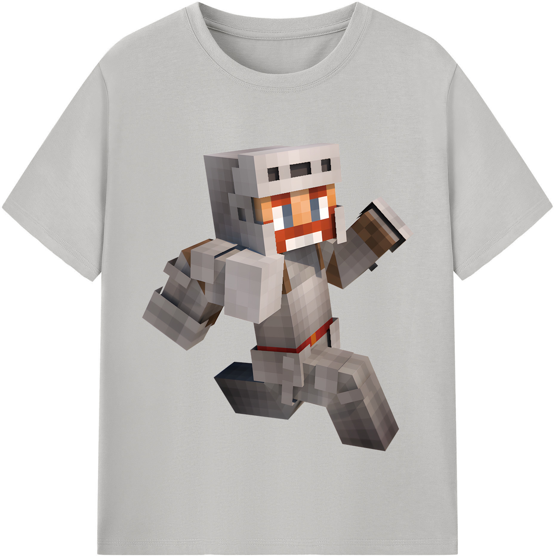 （画像用） マインクラフト ブロックの世界 Minecraft MC Block world 綿100％半袖Tシャツ（フロントプリント）