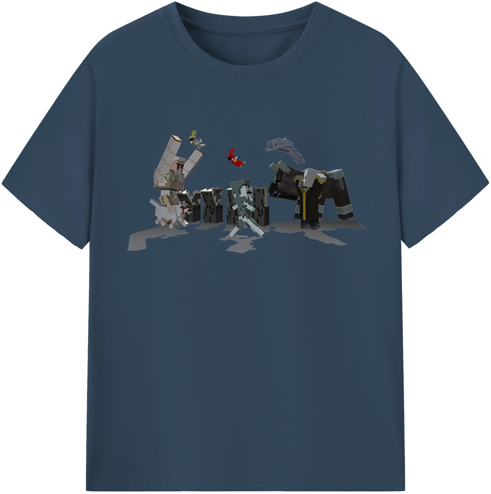 （画像用） マインクラフト ブロックの世界 Minecraft MC Block world 綿100％半袖Tシャツ（フロントプリント）