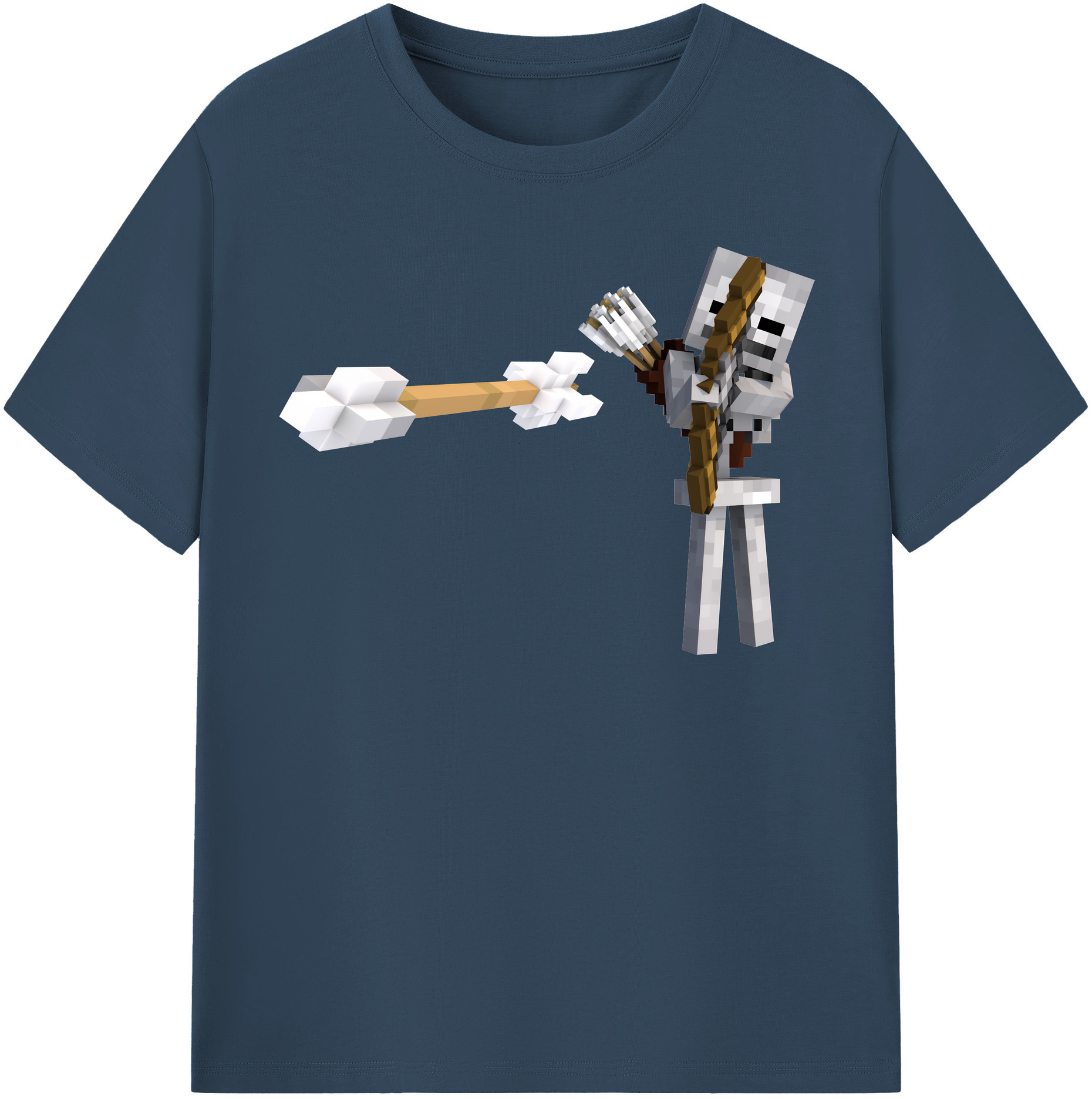 （画像用） マインクラフト ブロックの世界 Minecraft MC Block world 綿100％半袖Tシャツ（フロントプリント）