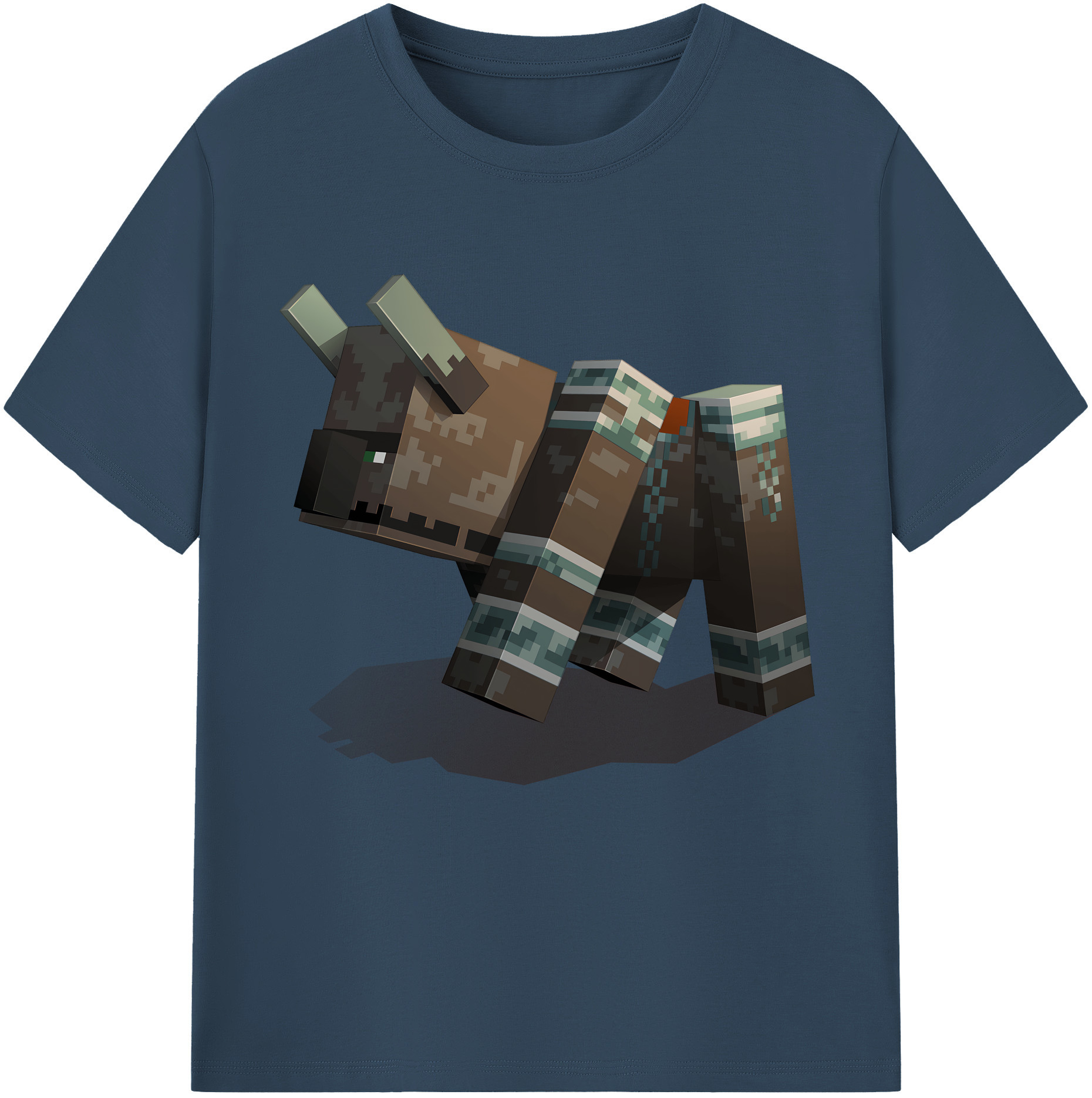 （画像用） マインクラフト ブロックの世界 Minecraft MC Block world 綿100％半袖Tシャツ（フロントプリント）
