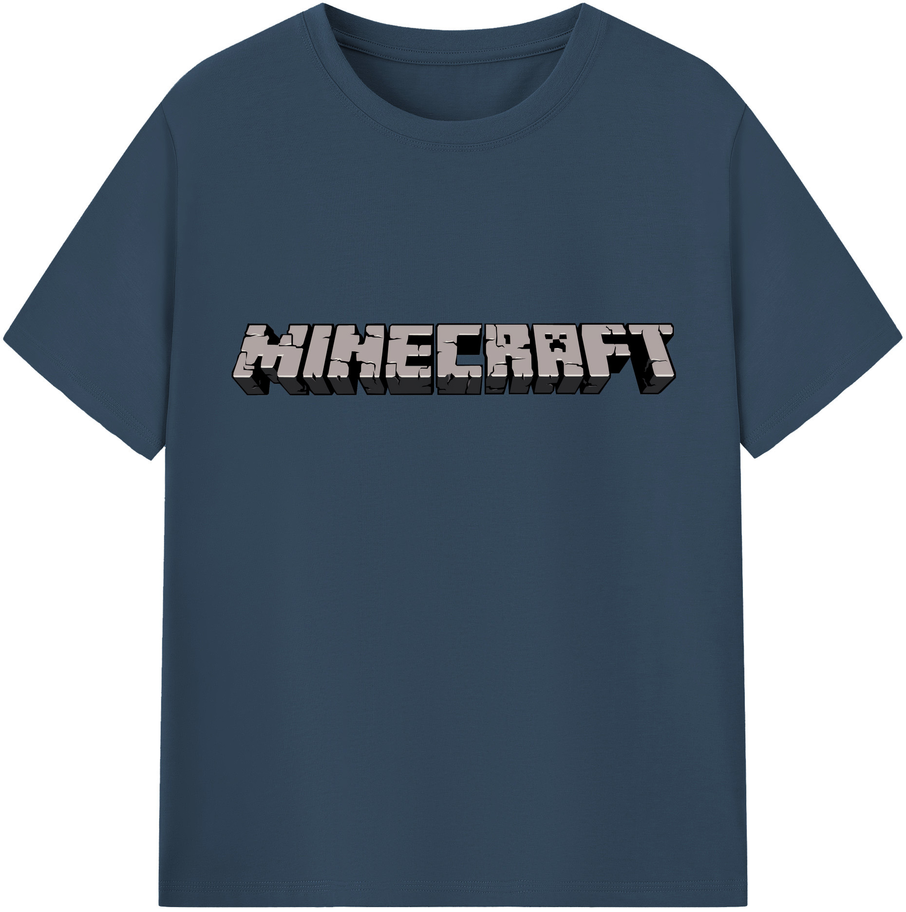 （画像用） マインクラフト ブロックの世界 Minecraft MC Block world 綿100％半袖Tシャツ（フロントプリント）