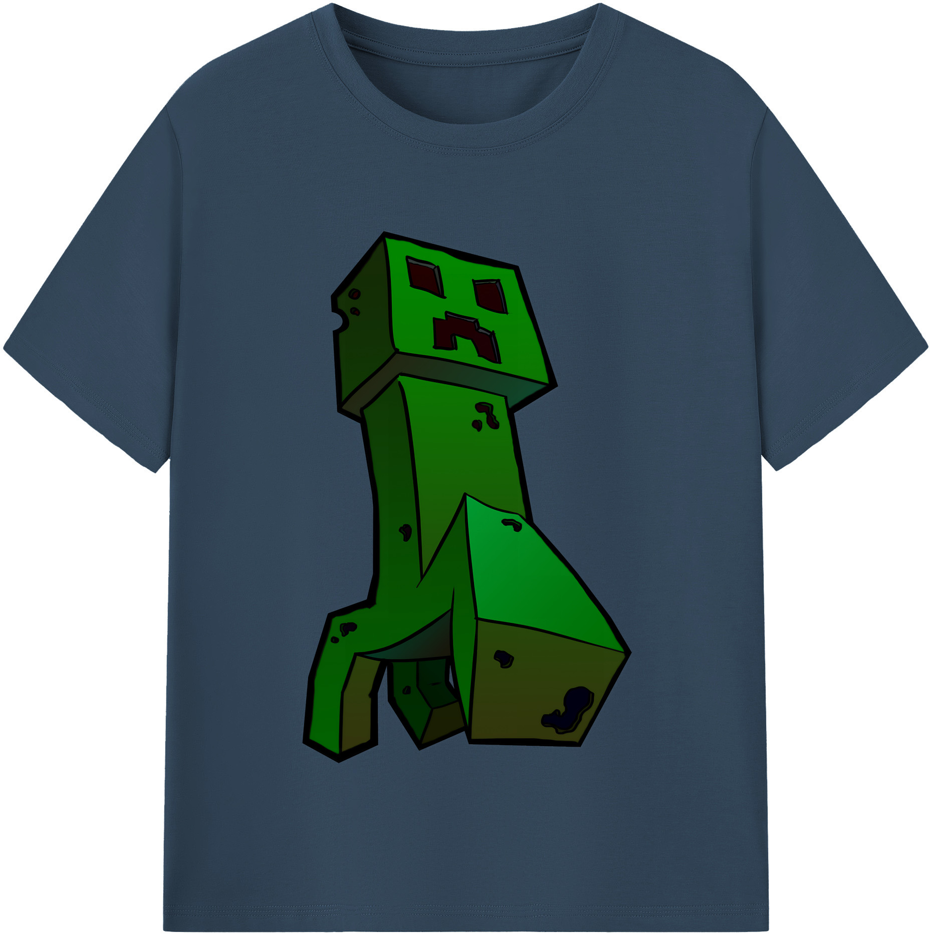 （画像用） マインクラフト ブロックの世界 Minecraft MC Block world 綿100％半袖Tシャツ（フロントプリント）