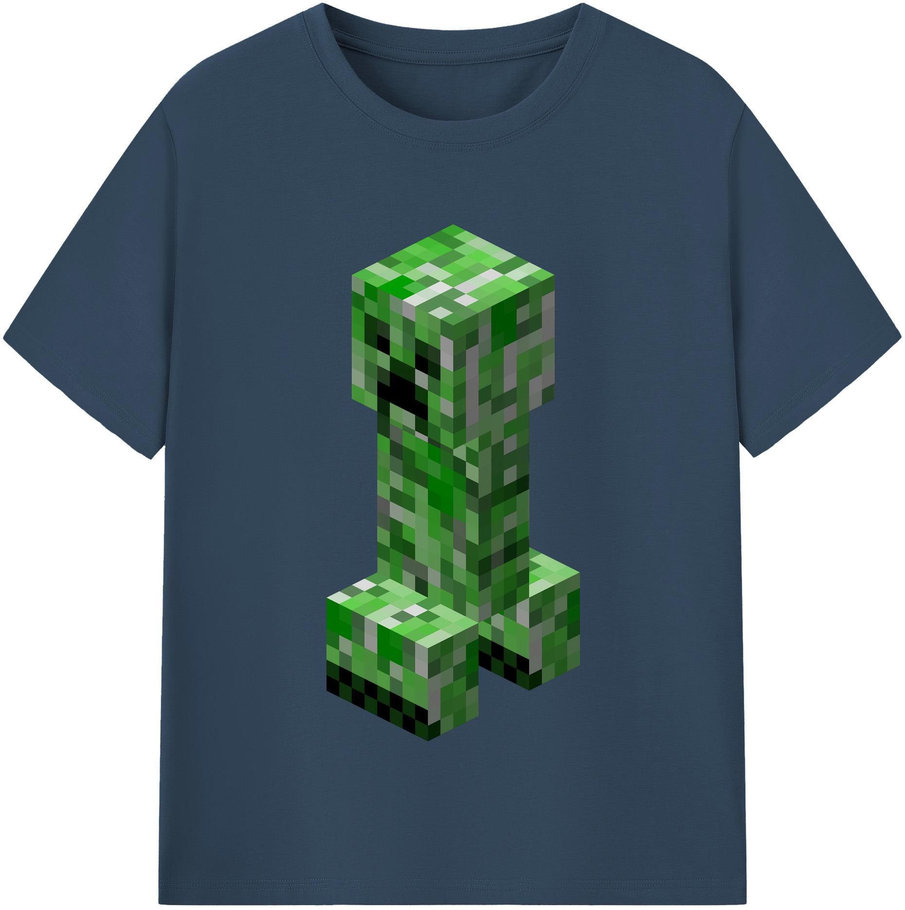 （画像用） マインクラフト ブロックの世界 Minecraft MC Block world 綿100％半袖Tシャツ（フロントプリント）