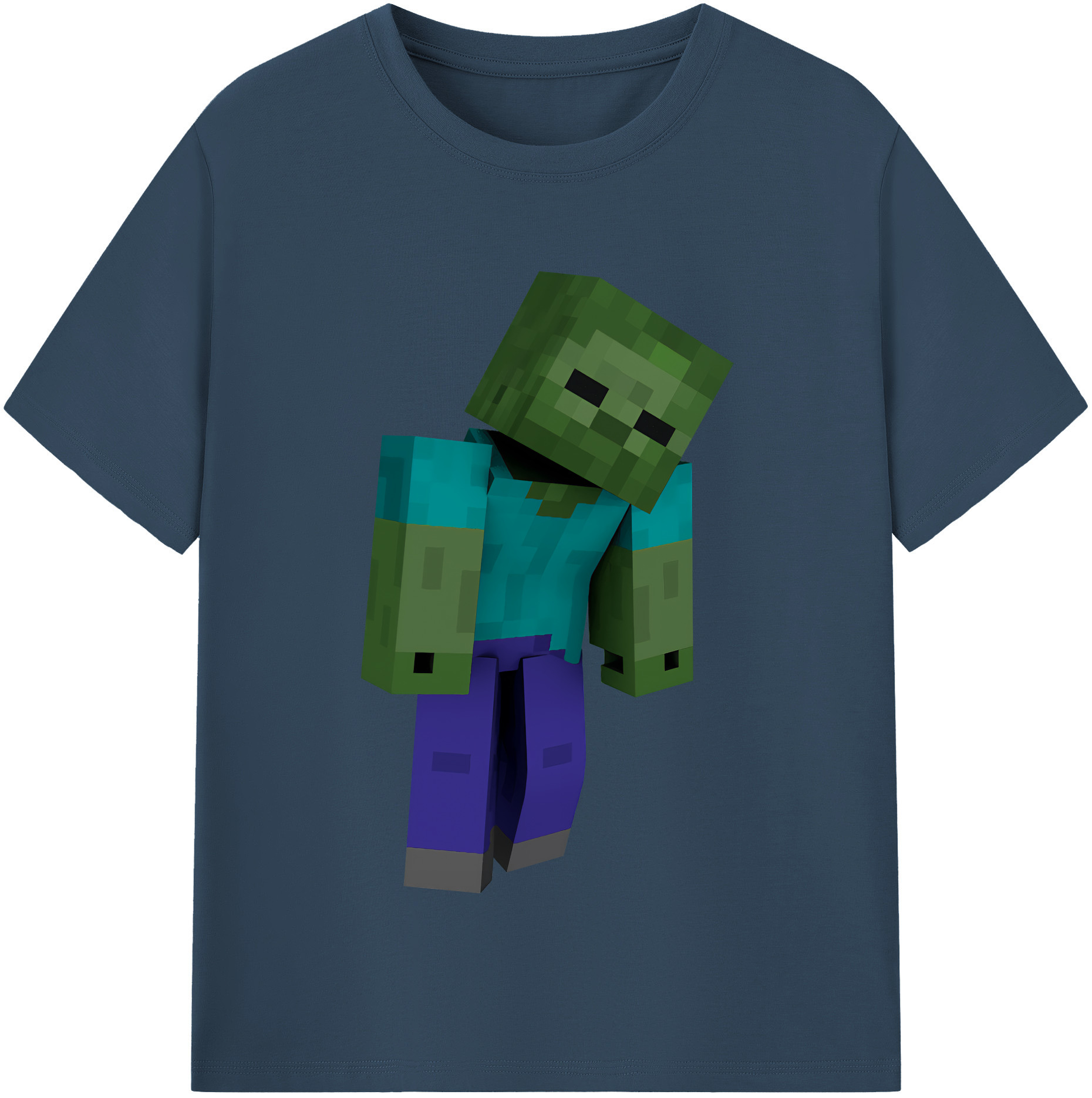 （画像用） マインクラフト ブロックの世界 Minecraft MC Block world 綿100％半袖Tシャツ（フロントプリント）