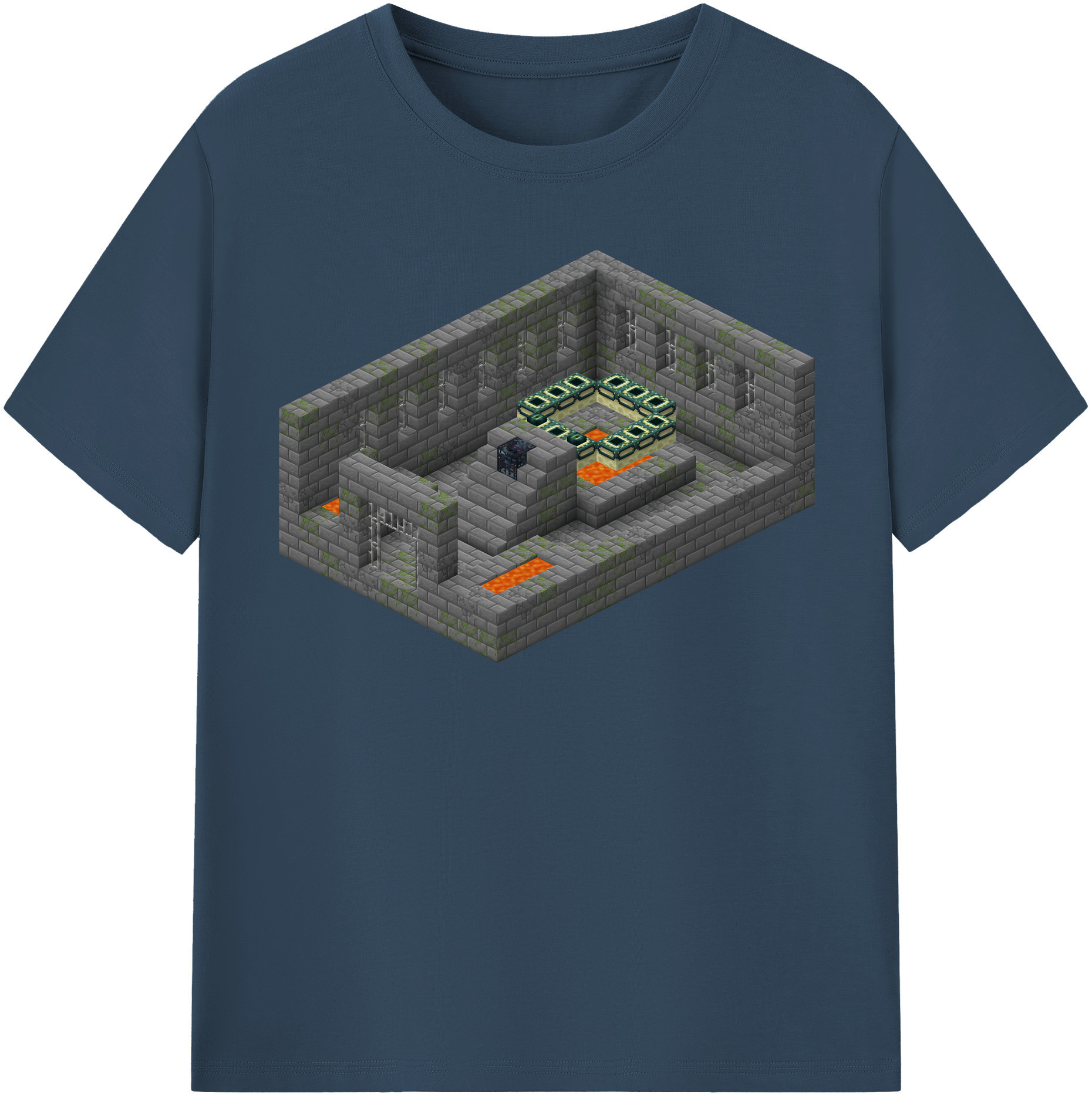 （画像用） マインクラフト ブロックの世界 Minecraft MC Block world 綿100％半袖Tシャツ（フロントプリント）