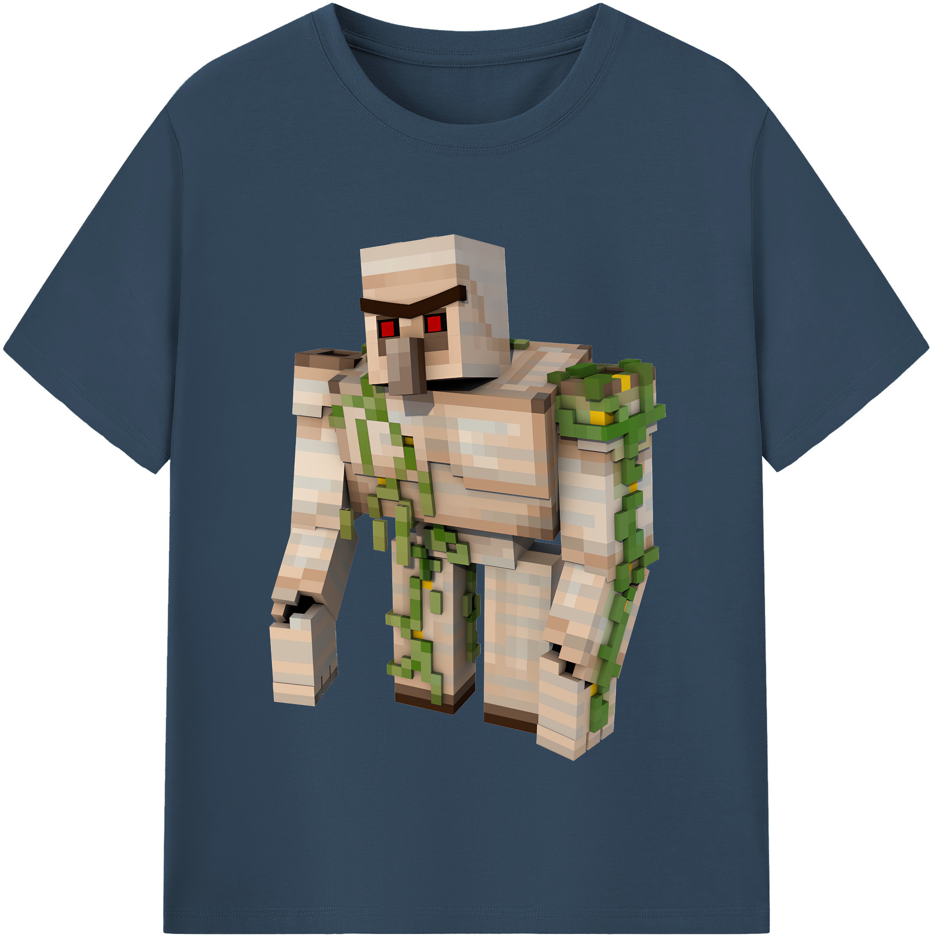 （画像用） マインクラフト ブロックの世界 Minecraft MC Block world 綿100％半袖Tシャツ（フロントプリント）