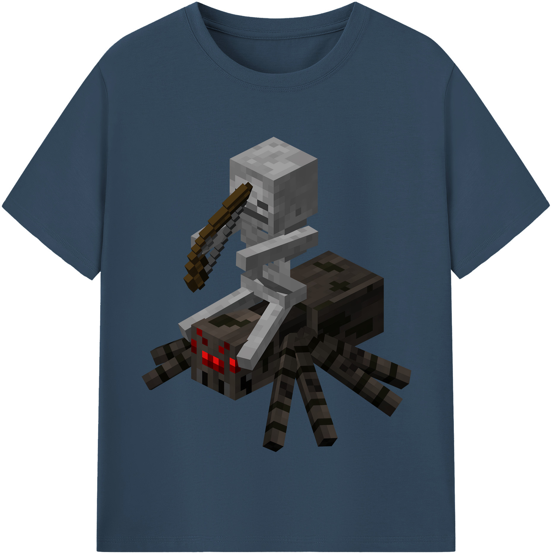 （画像用） マインクラフト ブロックの世界 Minecraft MC Block world 綿100％半袖Tシャツ（フロントプリント）
