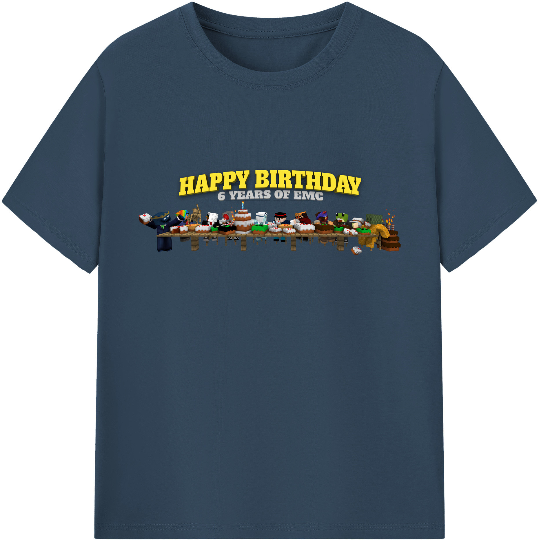 （画像用） マインクラフト ブロックの世界 Minecraft MC Block world 綿100％半袖Tシャツ（フロントプリント）