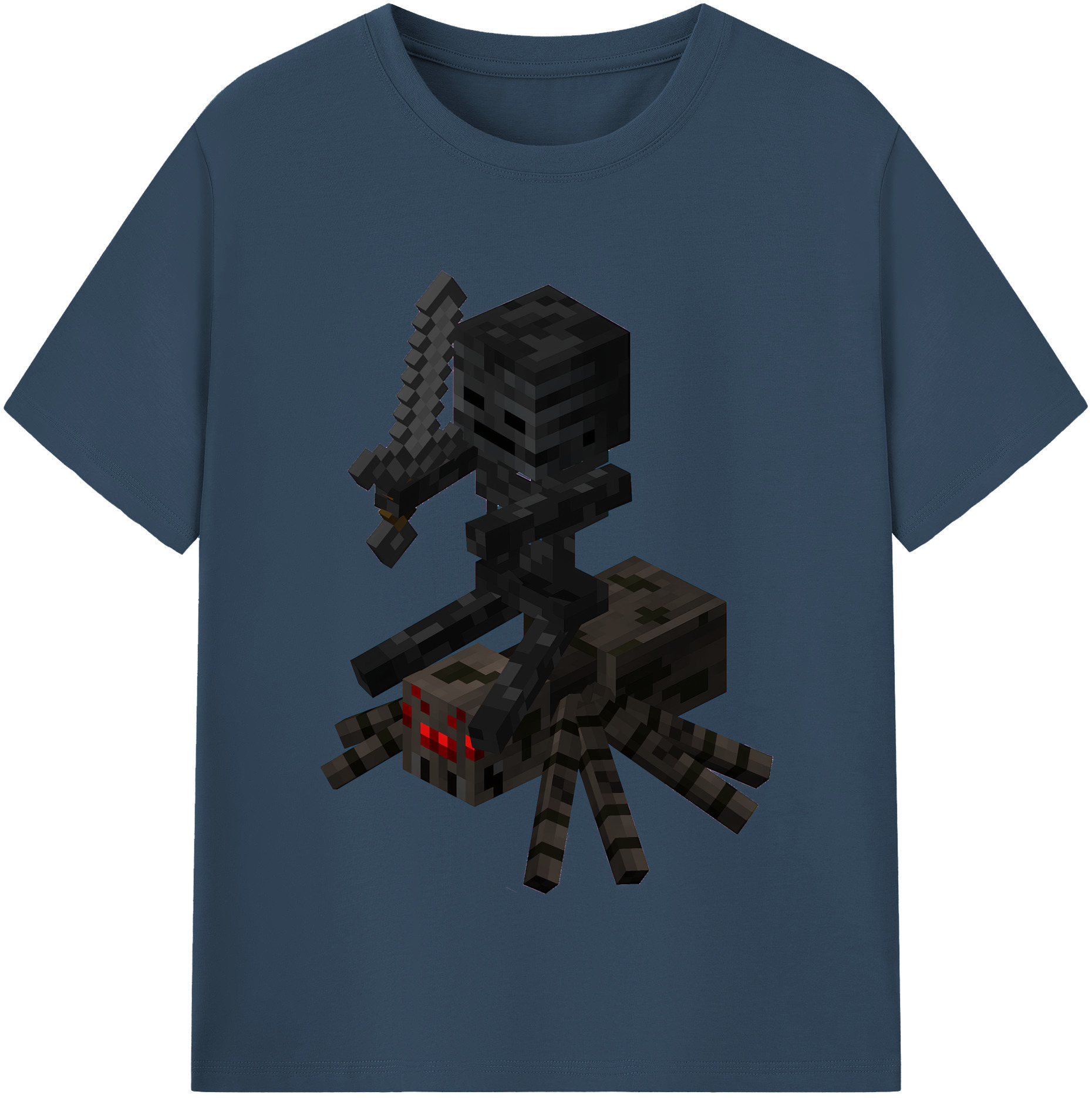 （画像用） マインクラフト ブロックの世界 Minecraft MC Block world 綿100％半袖Tシャツ（フロントプリント）