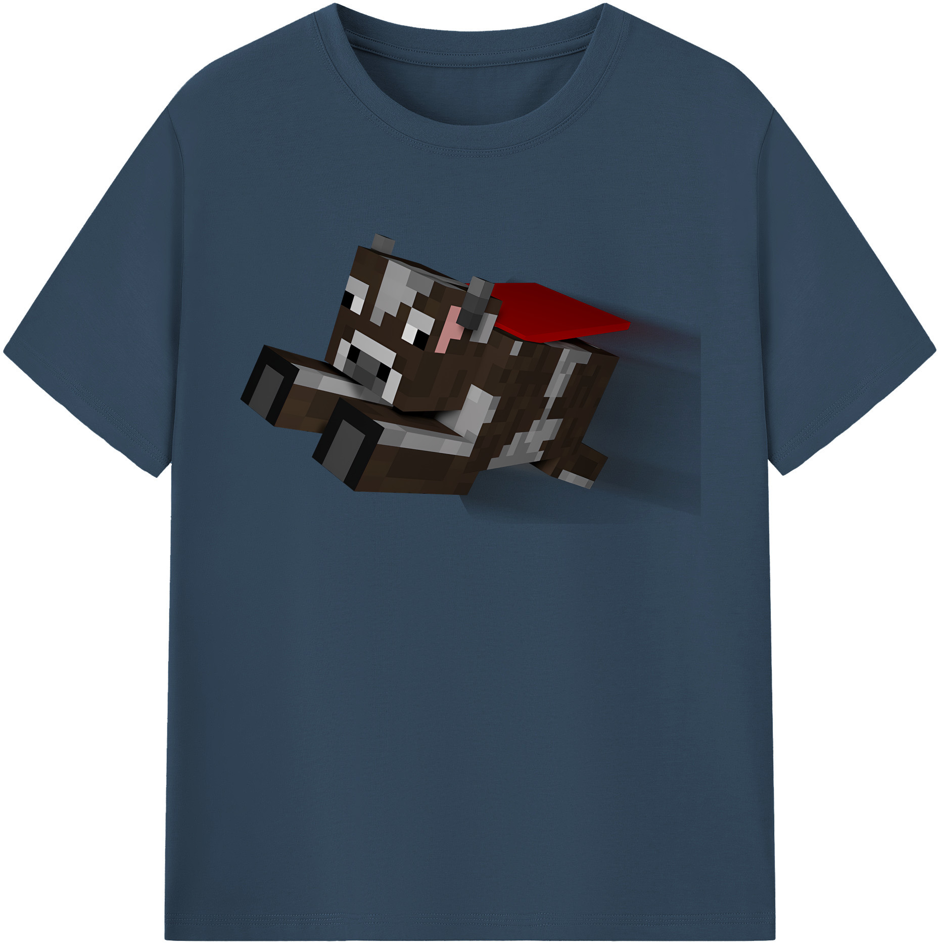 （画像用） マインクラフト ブロックの世界 Minecraft MC Block world 綿100％半袖Tシャツ（フロントプリント）