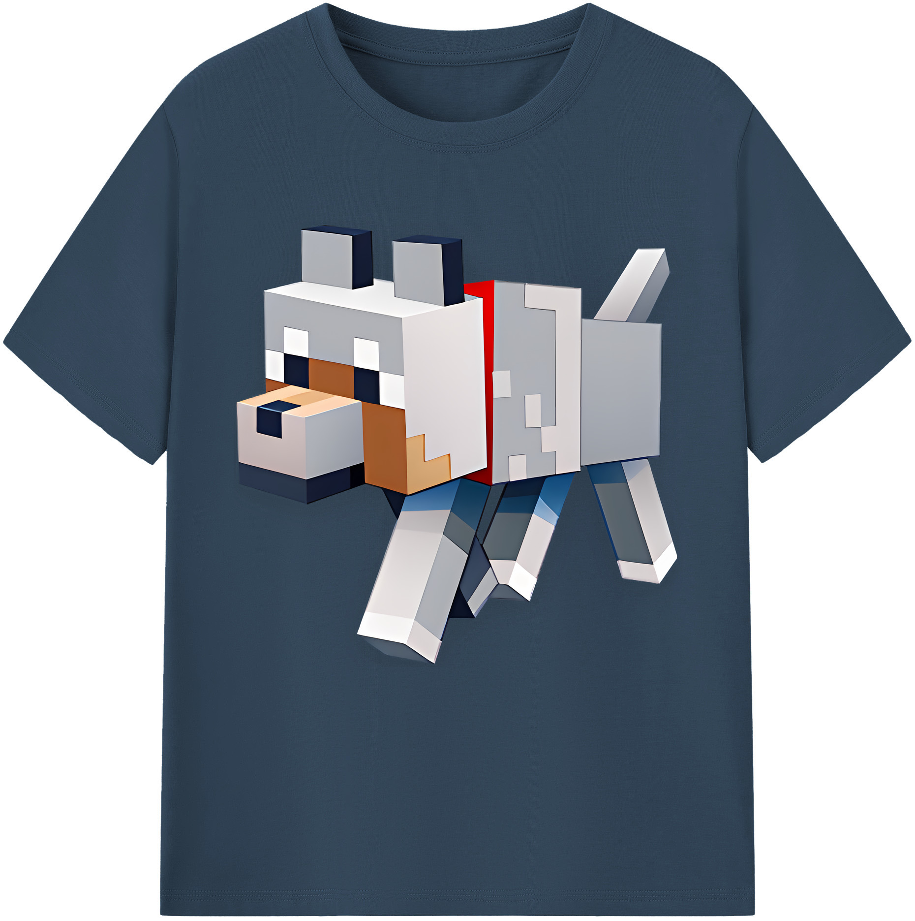 （画像用） マインクラフト ブロックの世界 Minecraft MC Block world 綿100％半袖Tシャツ（フロントプリント）
