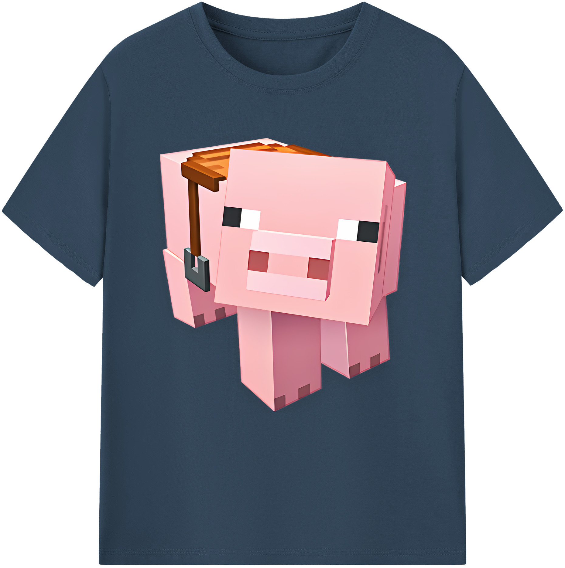 （画像用） マインクラフト ブロックの世界 Minecraft MC Block world 綿100％半袖Tシャツ（フロントプリント）