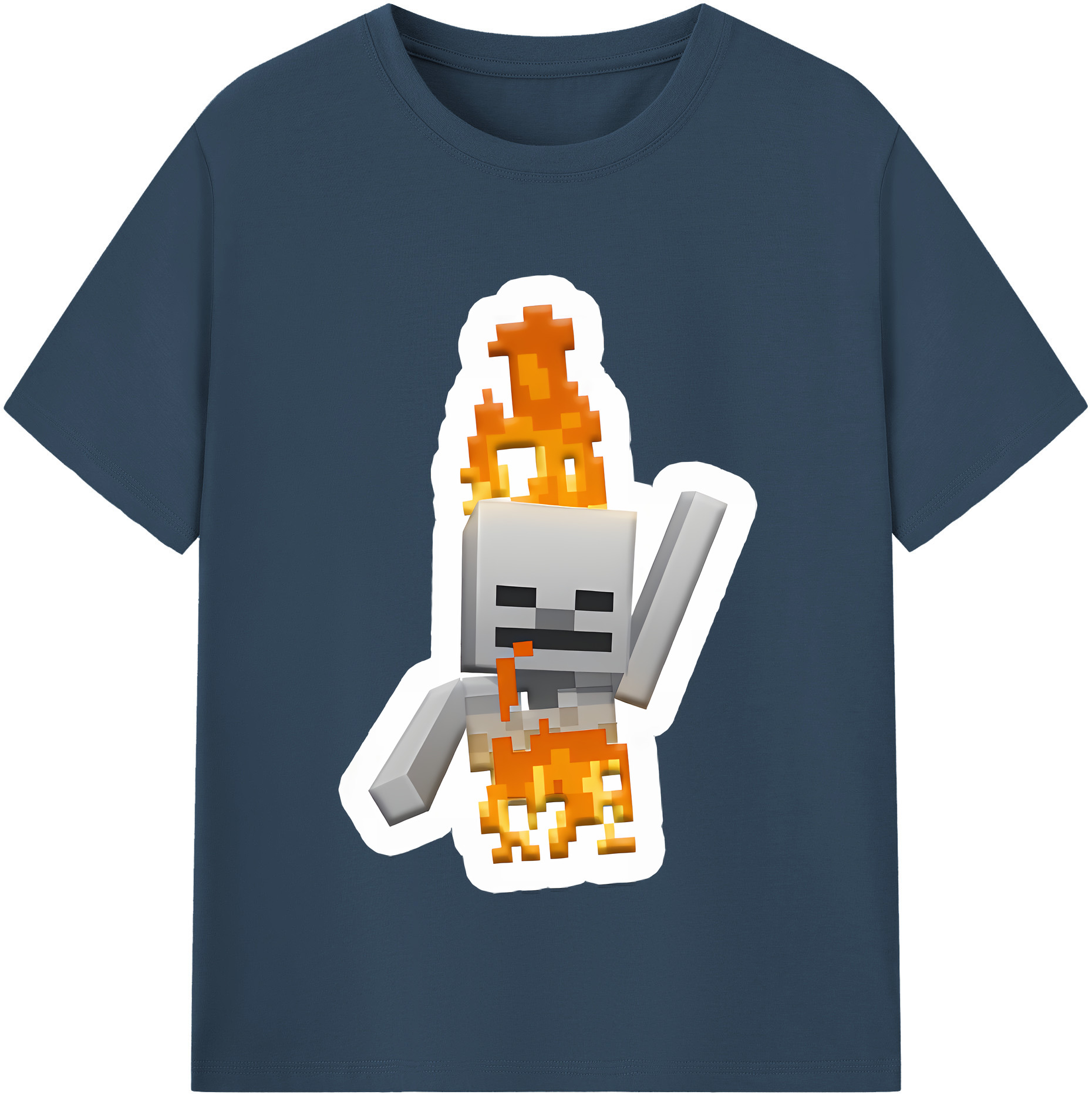 （画像用） マインクラフト ブロックの世界 Minecraft MC Block world 綿100％半袖Tシャツ（フロントプリント）