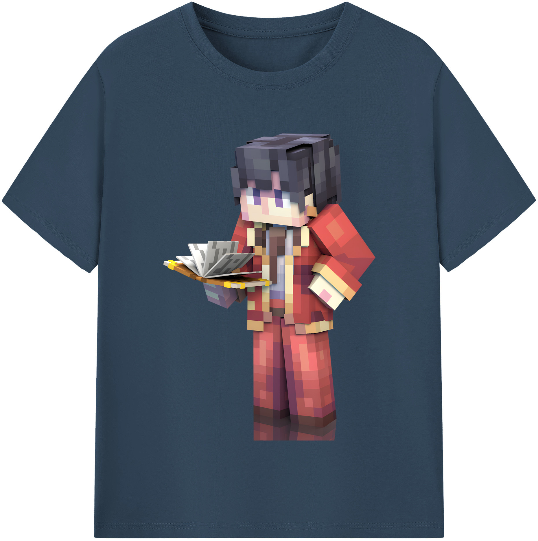 （画像用） マインクラフト ブロックの世界 Minecraft MC Block world 綿100％半袖Tシャツ（フロントプリント）