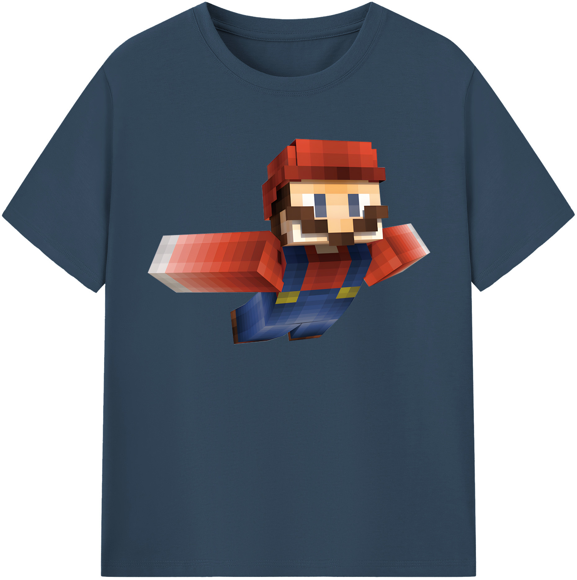 （画像用） マインクラフト ブロックの世界 Minecraft MC Block world 綿100％半袖Tシャツ（フロントプリント）