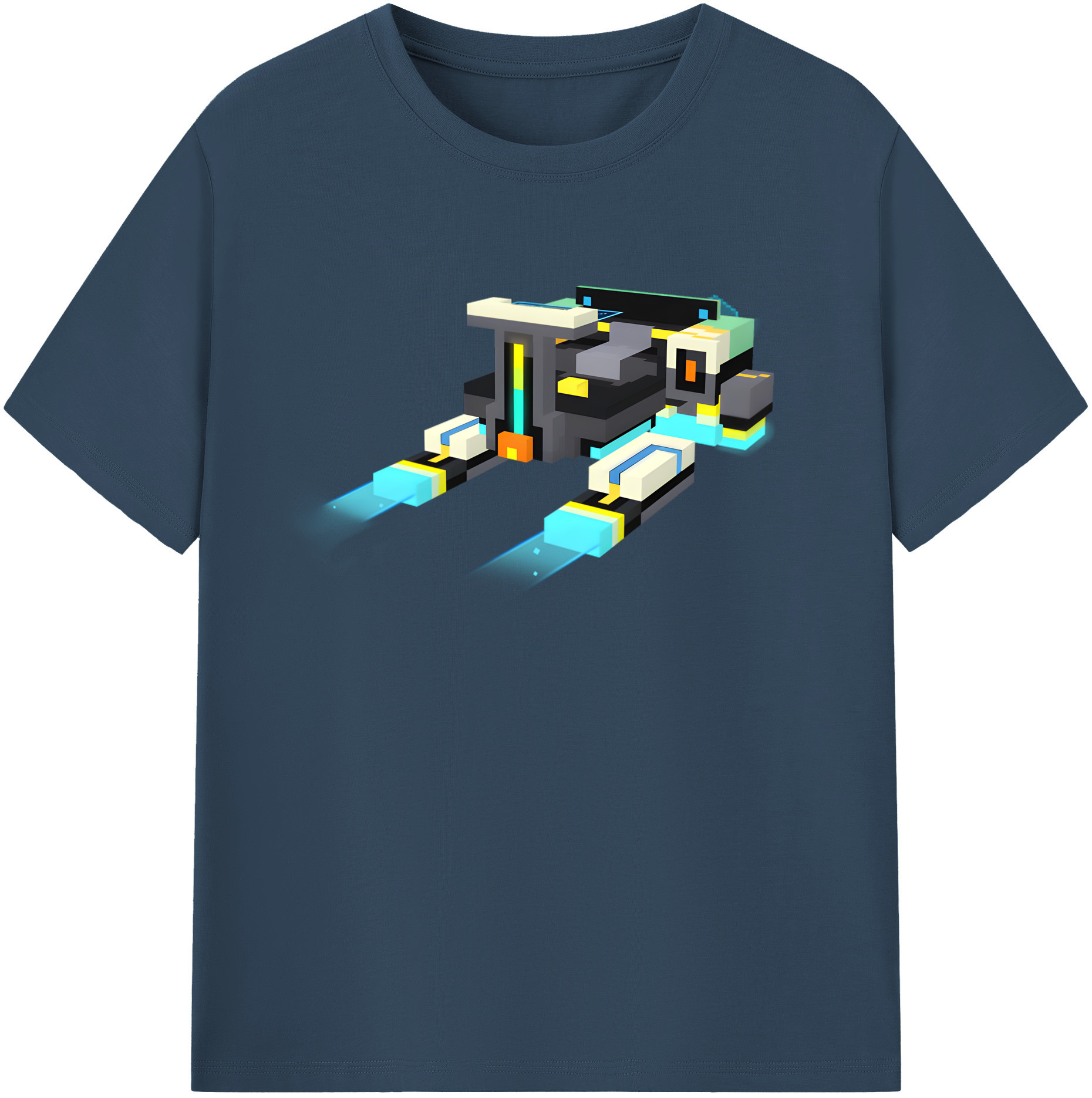 （画像用） マインクラフト ブロックの世界 Minecraft MC Block world 綿100％半袖Tシャツ（フロントプリント）