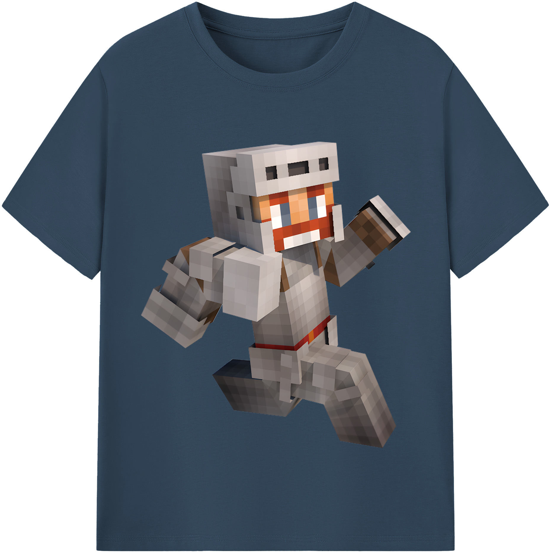 （画像用） マインクラフト ブロックの世界 Minecraft MC Block world 綿100％半袖Tシャツ（フロントプリント）
